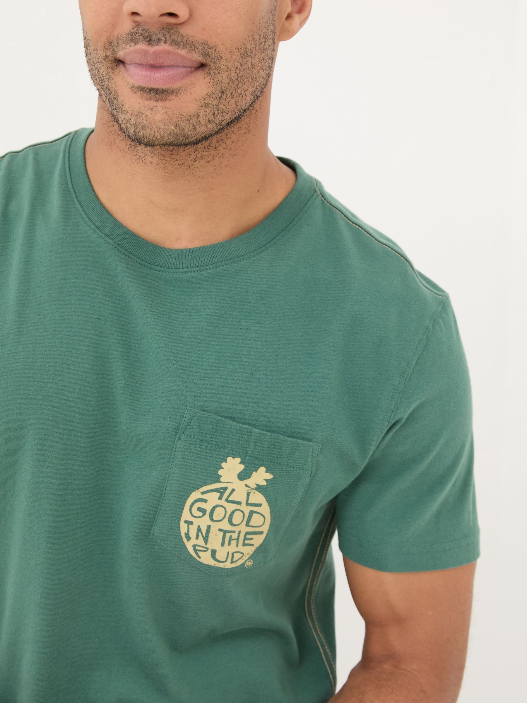 Dark Green All Good In The Pud 100% Cotton T-Shirt - Image 4 of 5