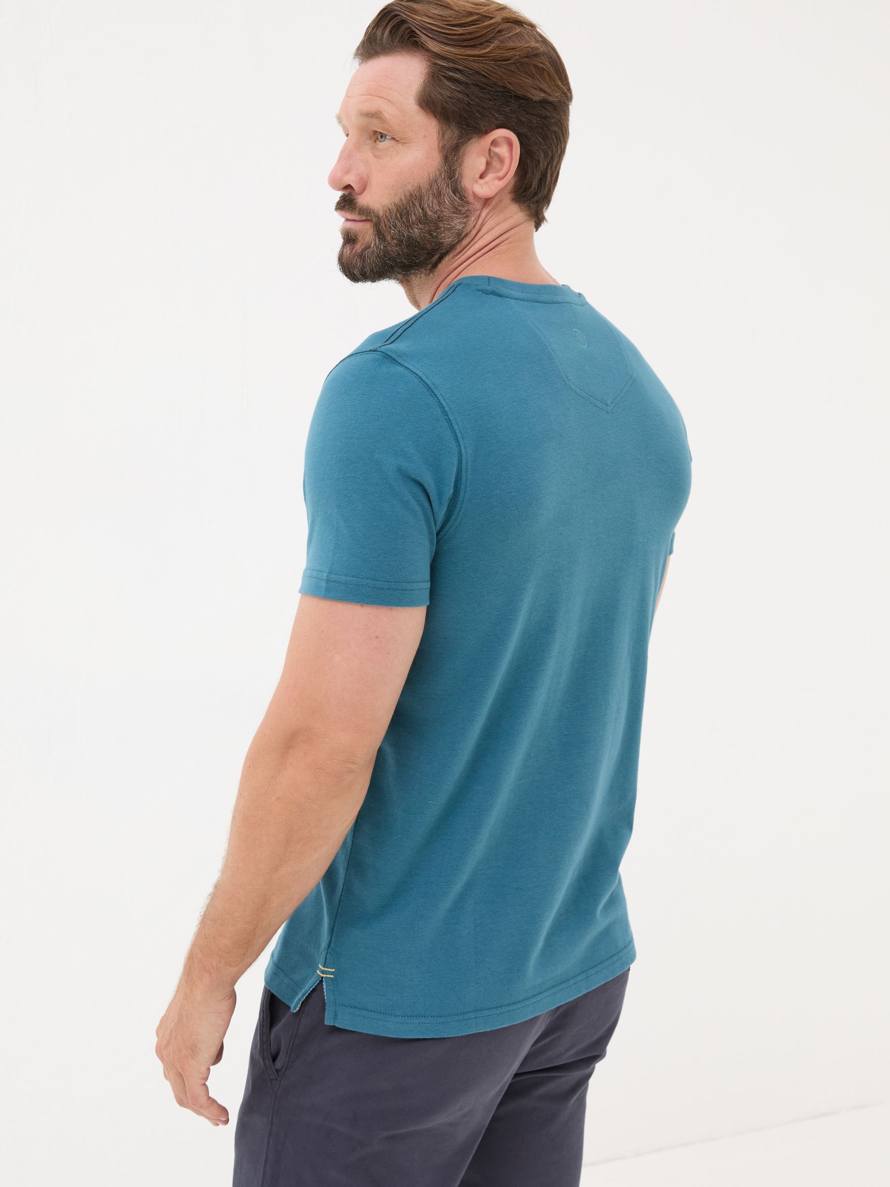 Teal Blue 100% Cotton Bear Snow Globe T-Shirt - Image 7 of 8