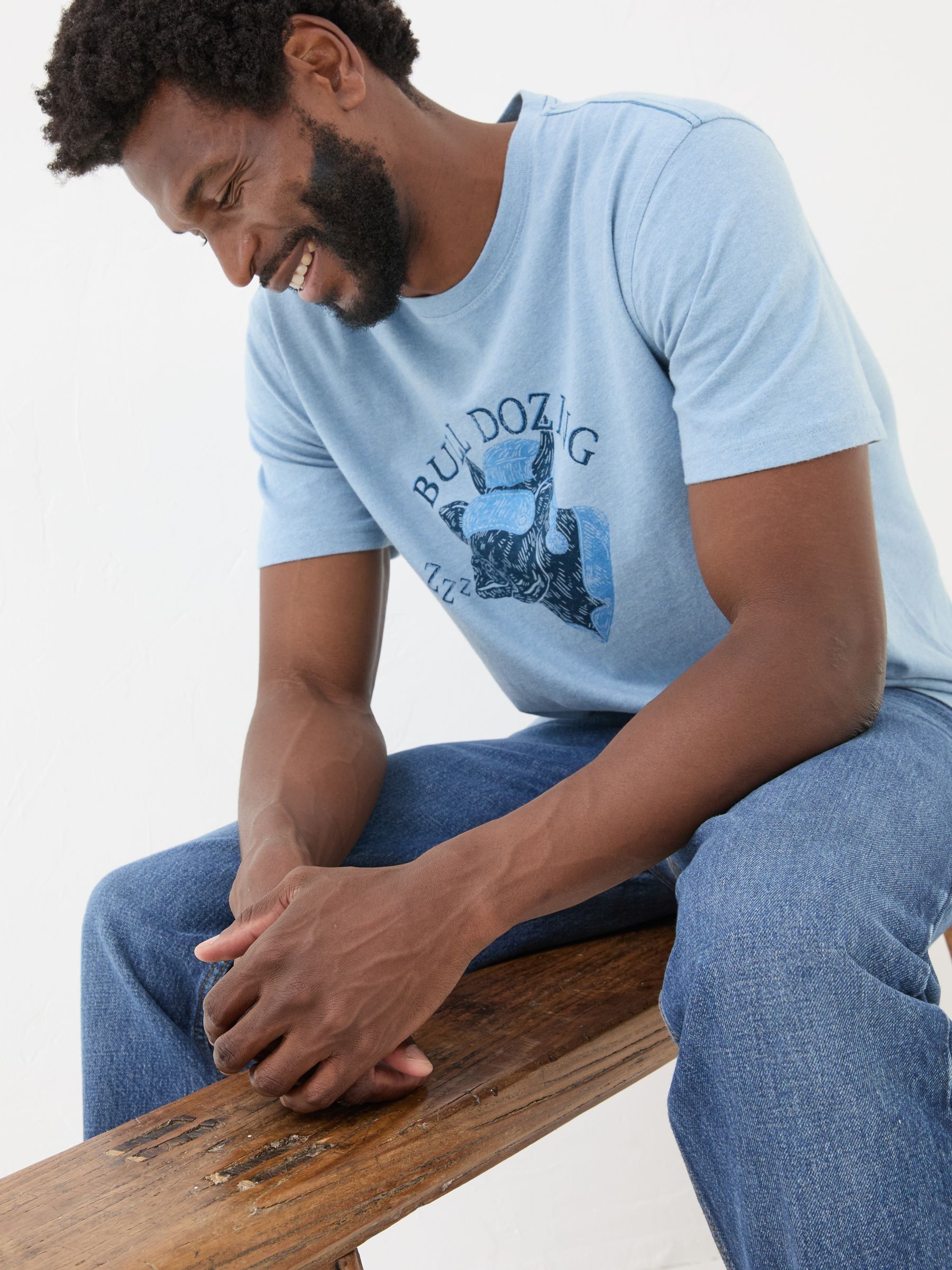 Light Blue Bull Dozing T-Shirt - Image 4 of 7