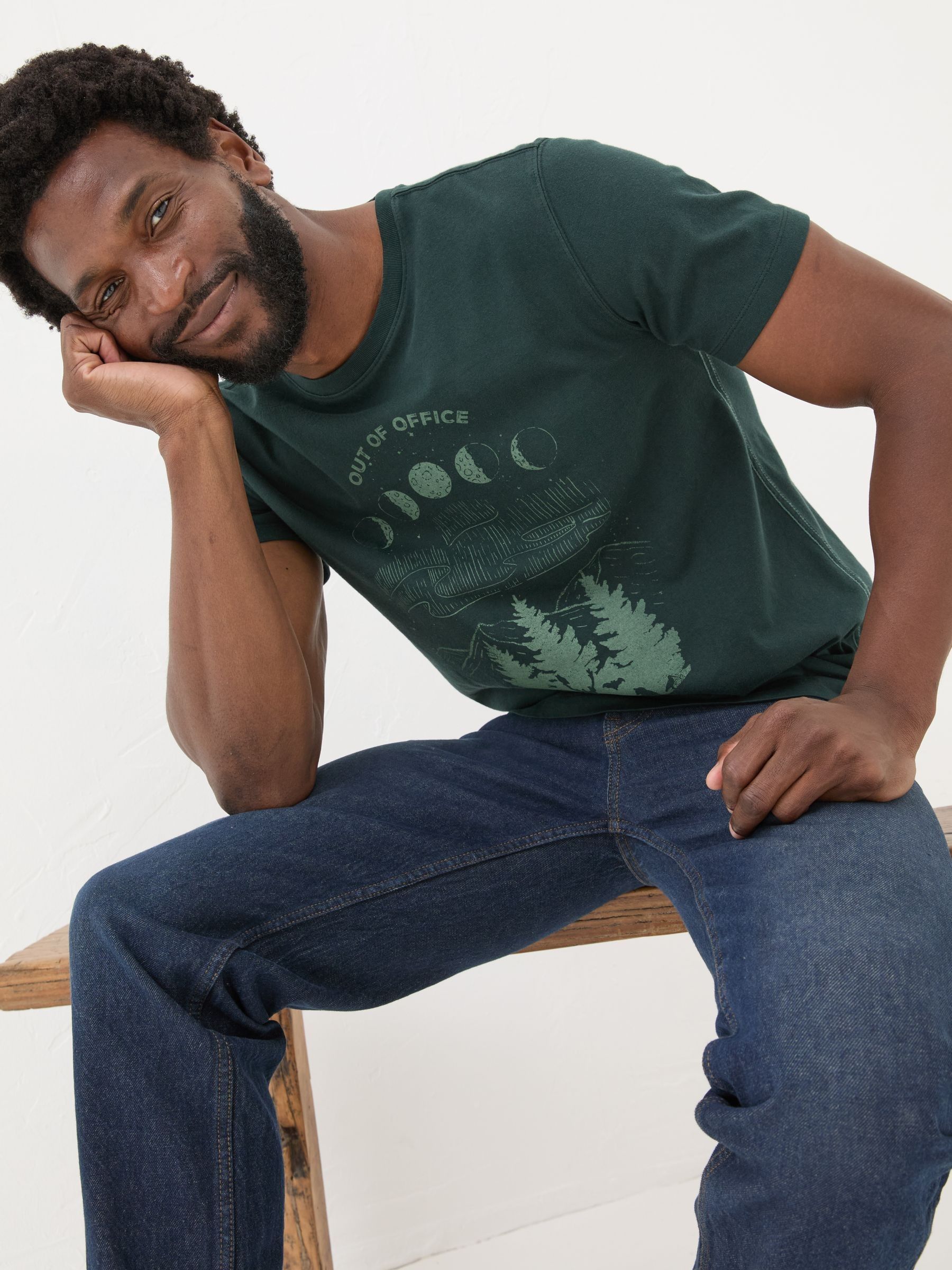 Dark Teal Dark Skies Out Of Office T-Shirt - Image 3 of 7