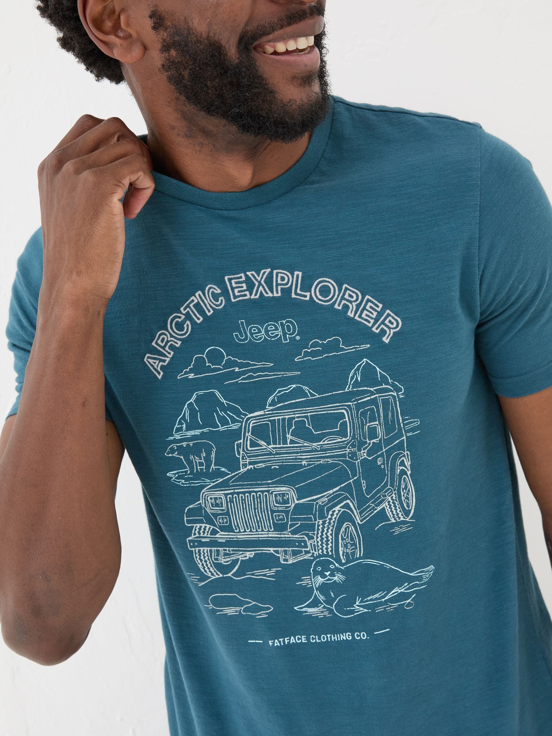 Teal Blue Jeep Arctic Explorer T-Shirt - Image 4 of 7