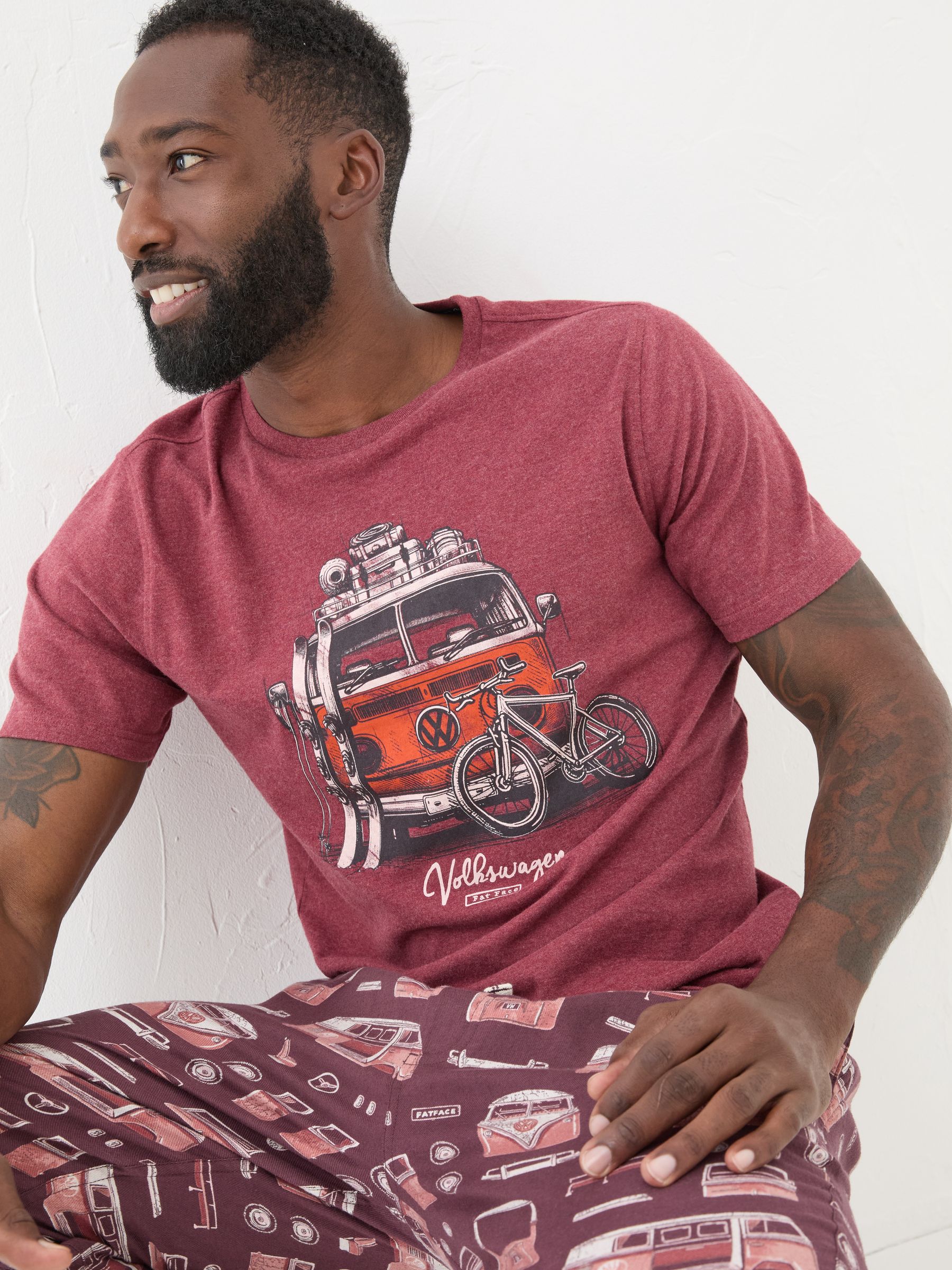 Dark Red VW Camper T-Shirt - Image 3 of 6