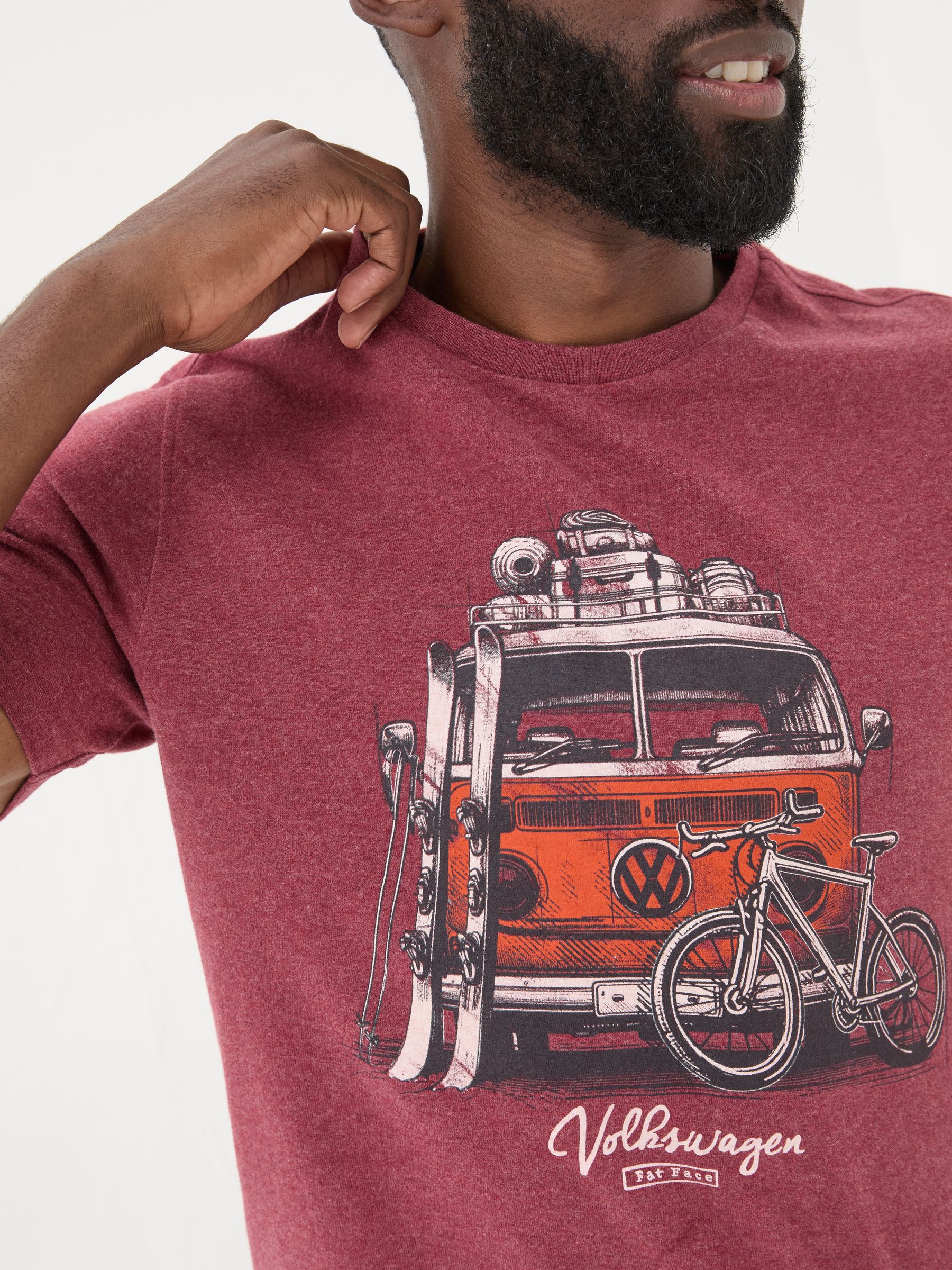 Dark Red VW Camper T-Shirt - Image 4 of 6