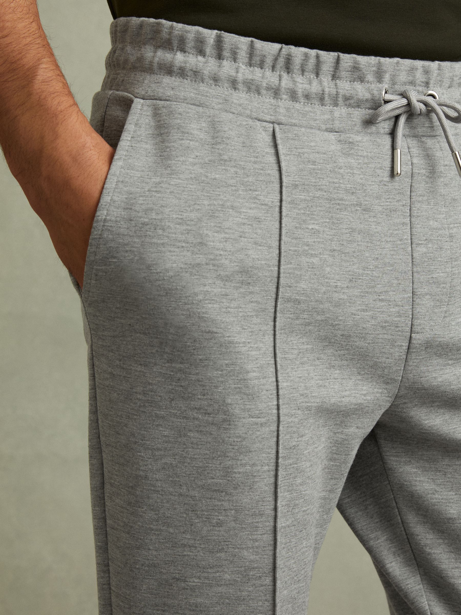 Interlock-Jersey Drawstring Joggers in Grey Melange - Image 3 of 6