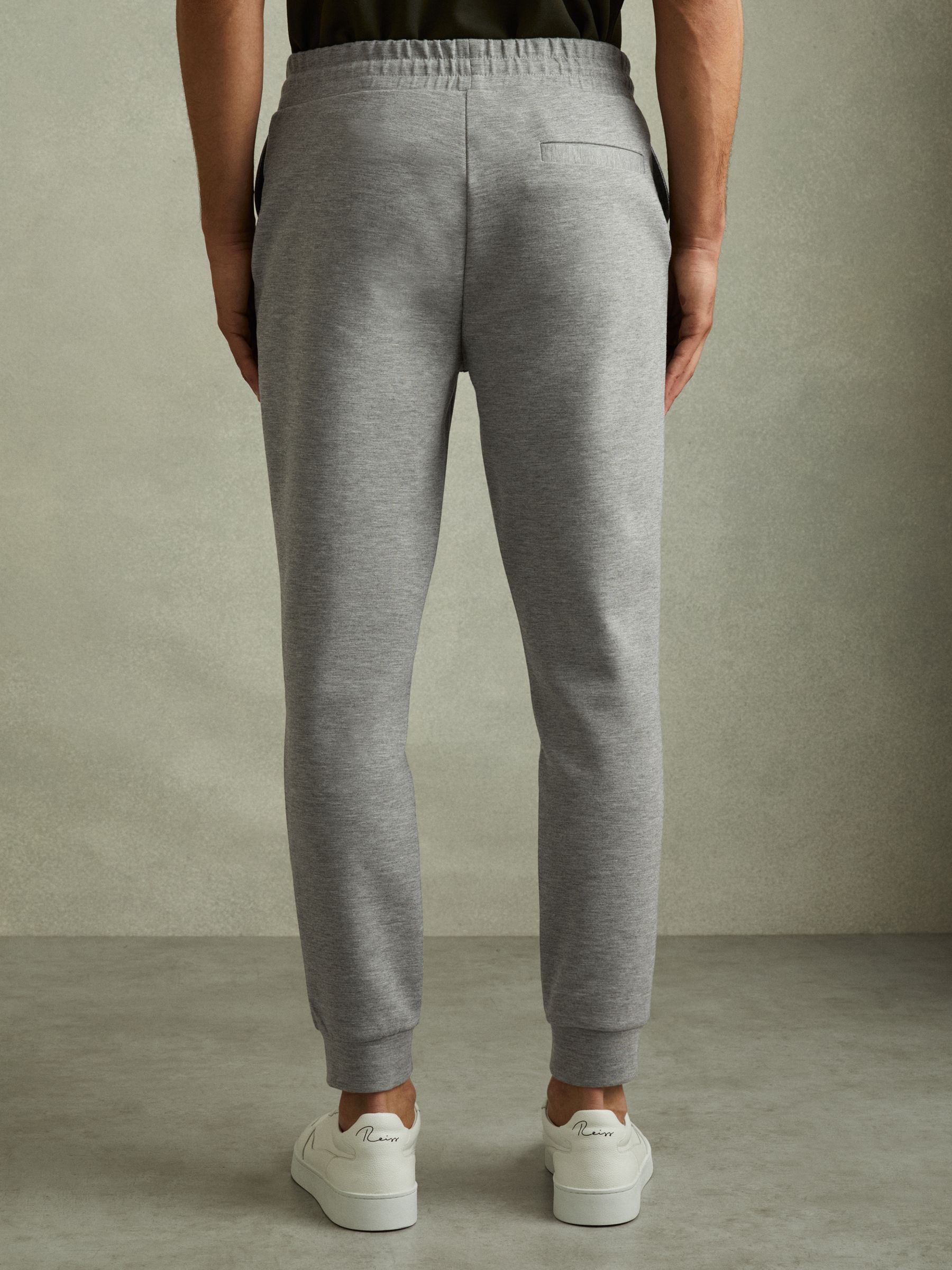 Interlock-Jersey Drawstring Joggers in Grey Melange - Image 4 of 6
