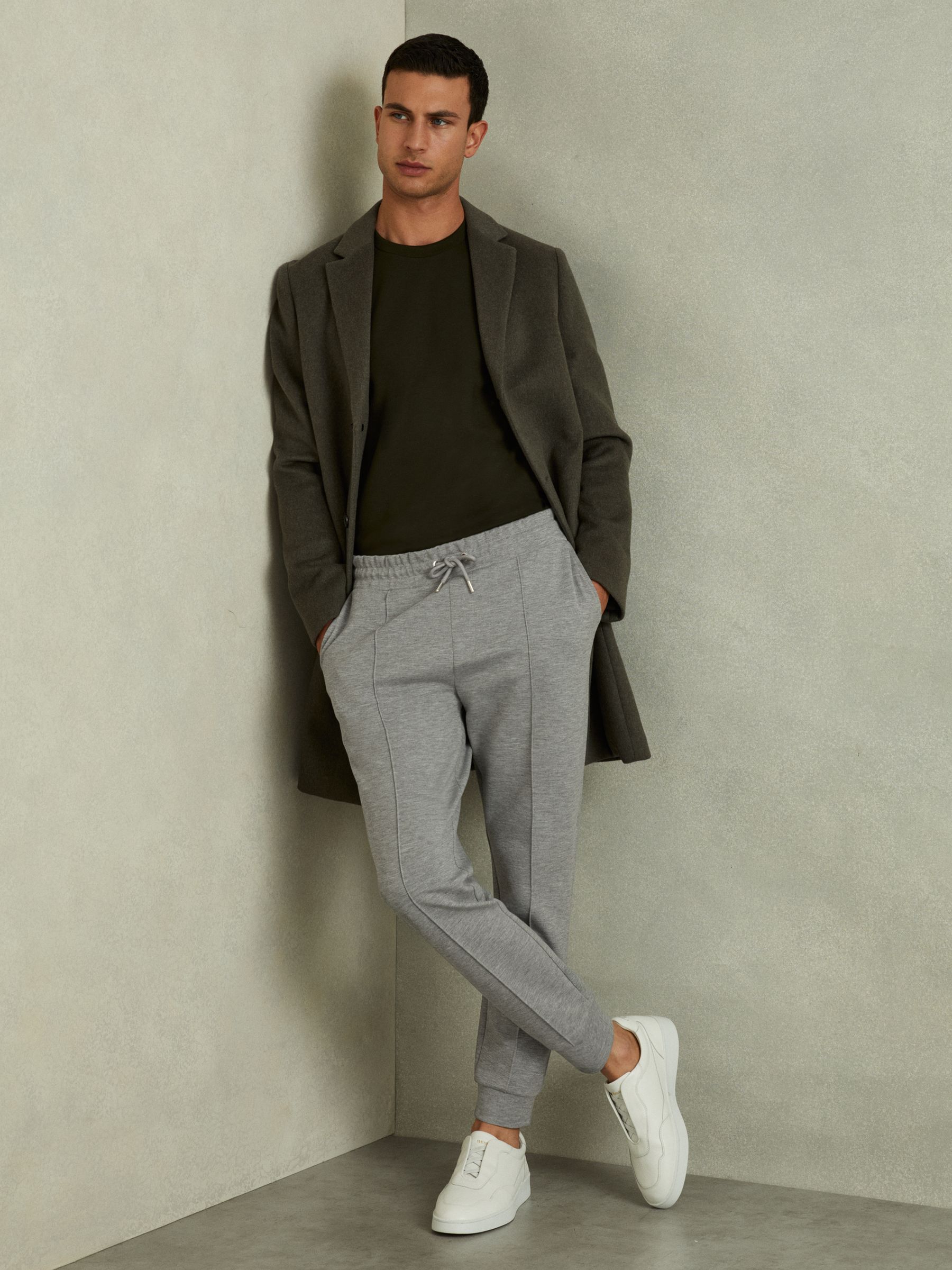 Interlock-Jersey Drawstring Joggers in Grey Melange - Image 5 of 6