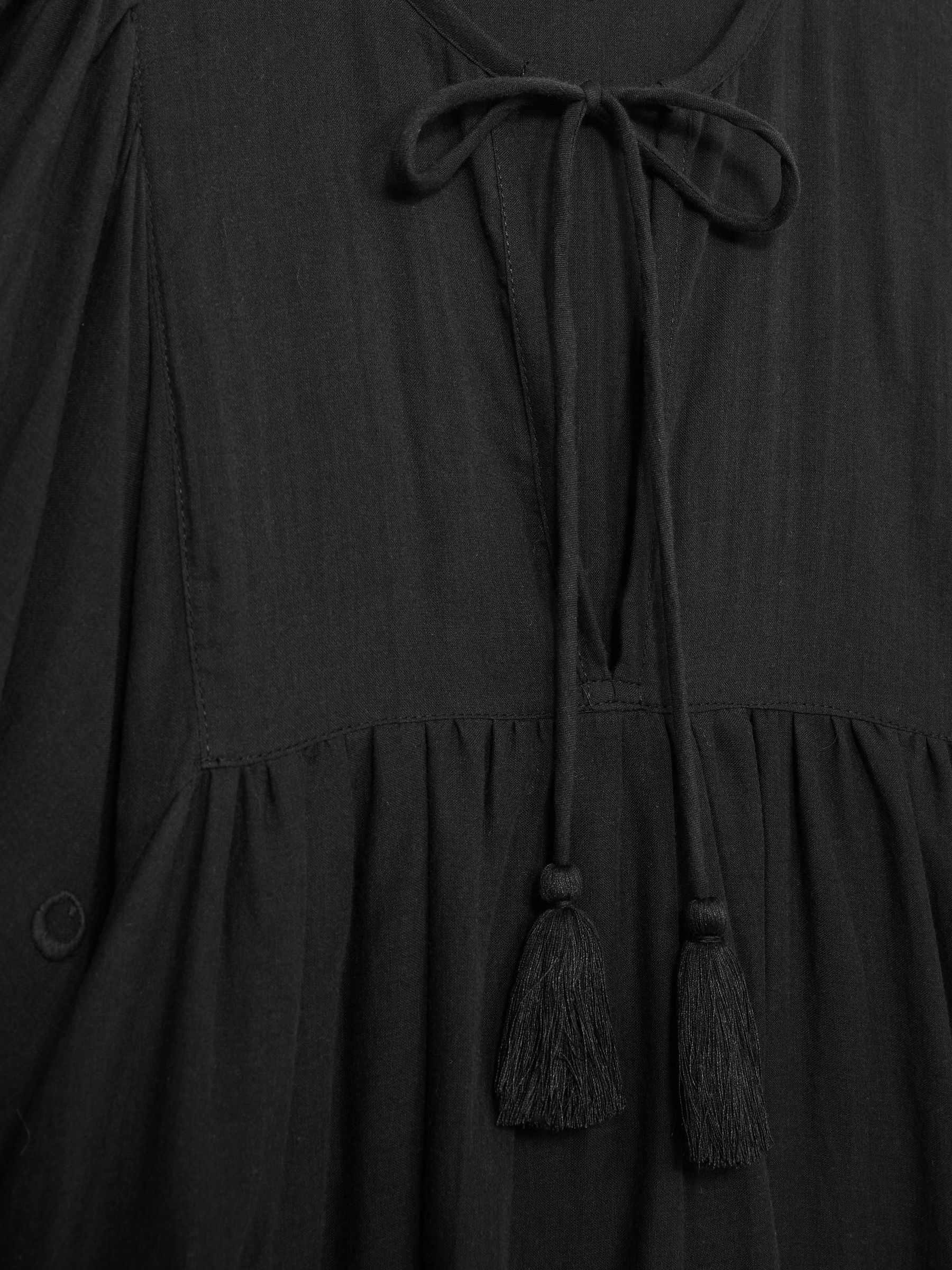 Mille Cotton Puff Sleeve Mini Dress in Black - Image 6 of 6