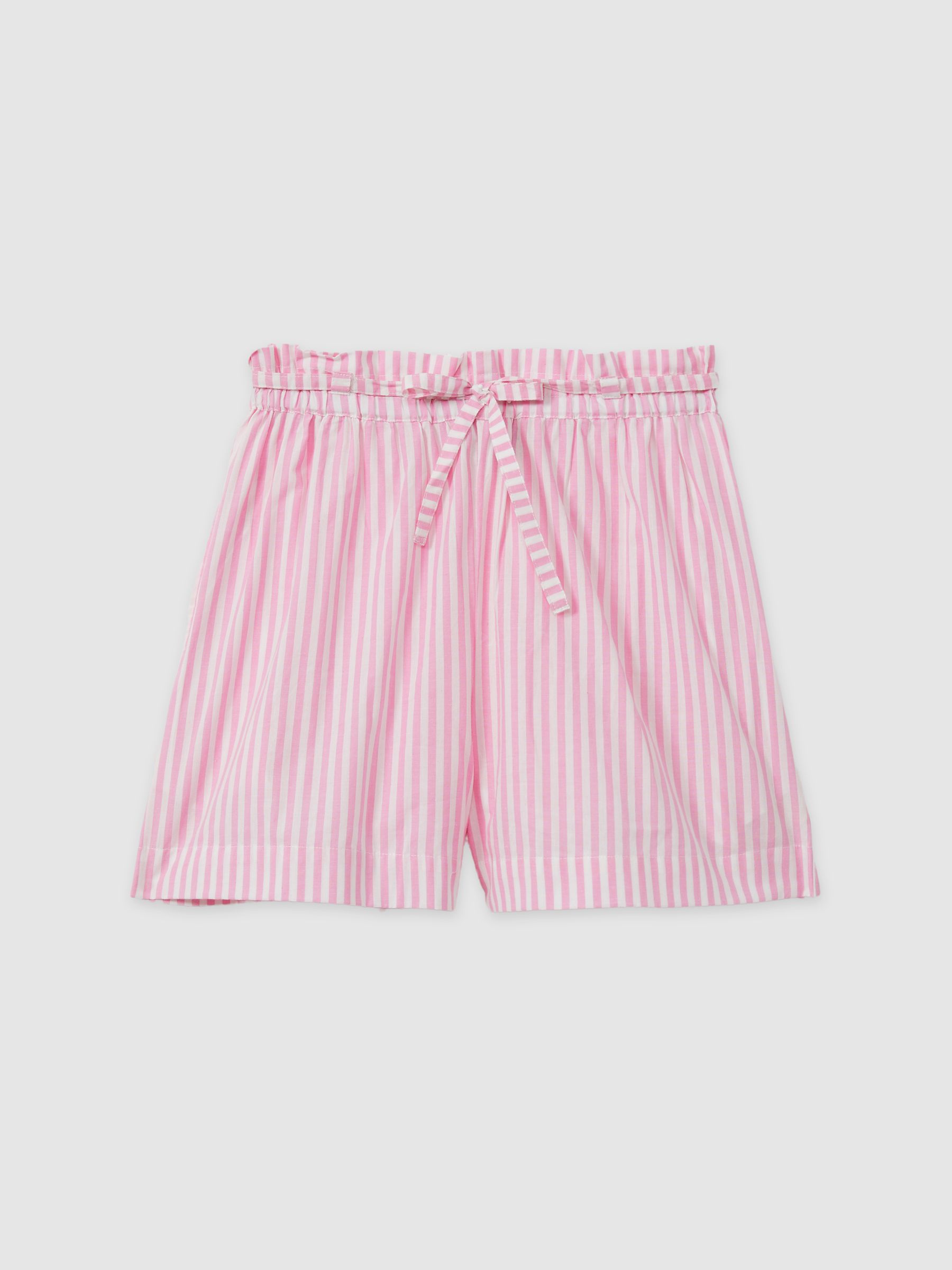 Cary Bubblegum Mille Striped 100% Cotton Paper Bag Shorts - Image 2 of 5 Cary Bubblegum Mille Striped 100% Cotton Paper Bag Shorts - Image 2 of 5