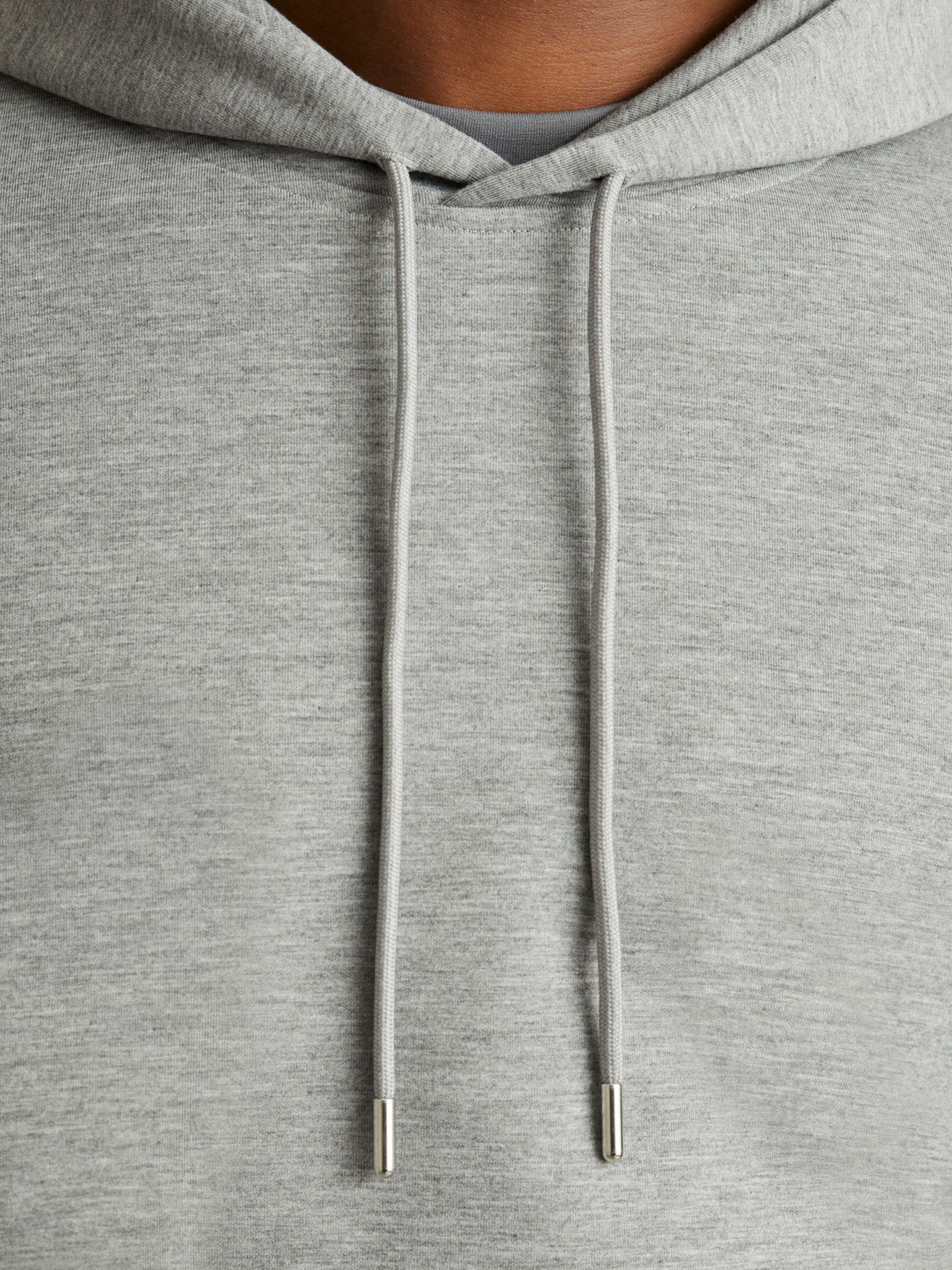 Interlock Jersey Drawstring Hoodie in Grey Melange - Image 2 of 5