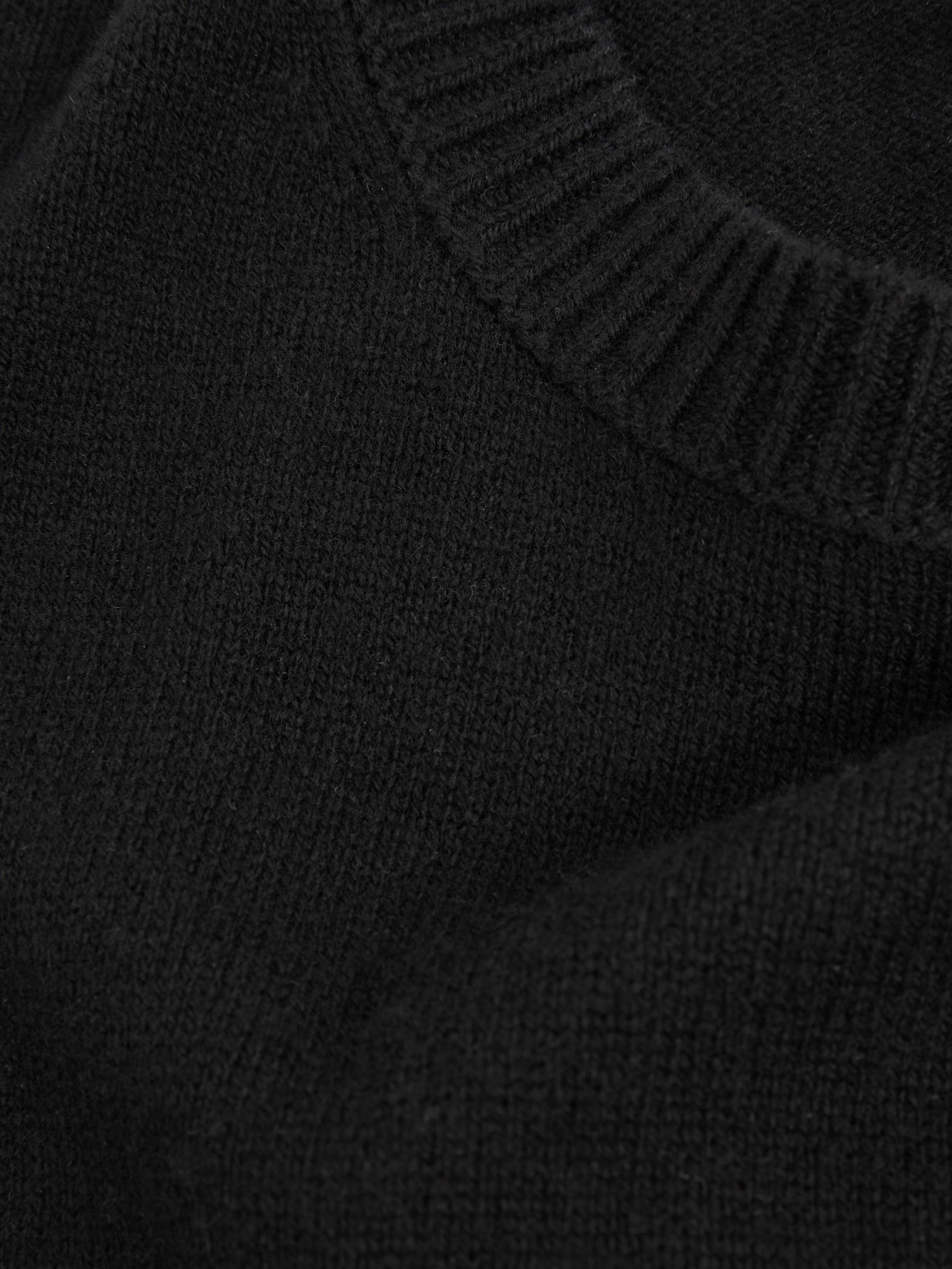 Wool-Cashmere Crew Neck Jumper in Black - Image 5 of 5