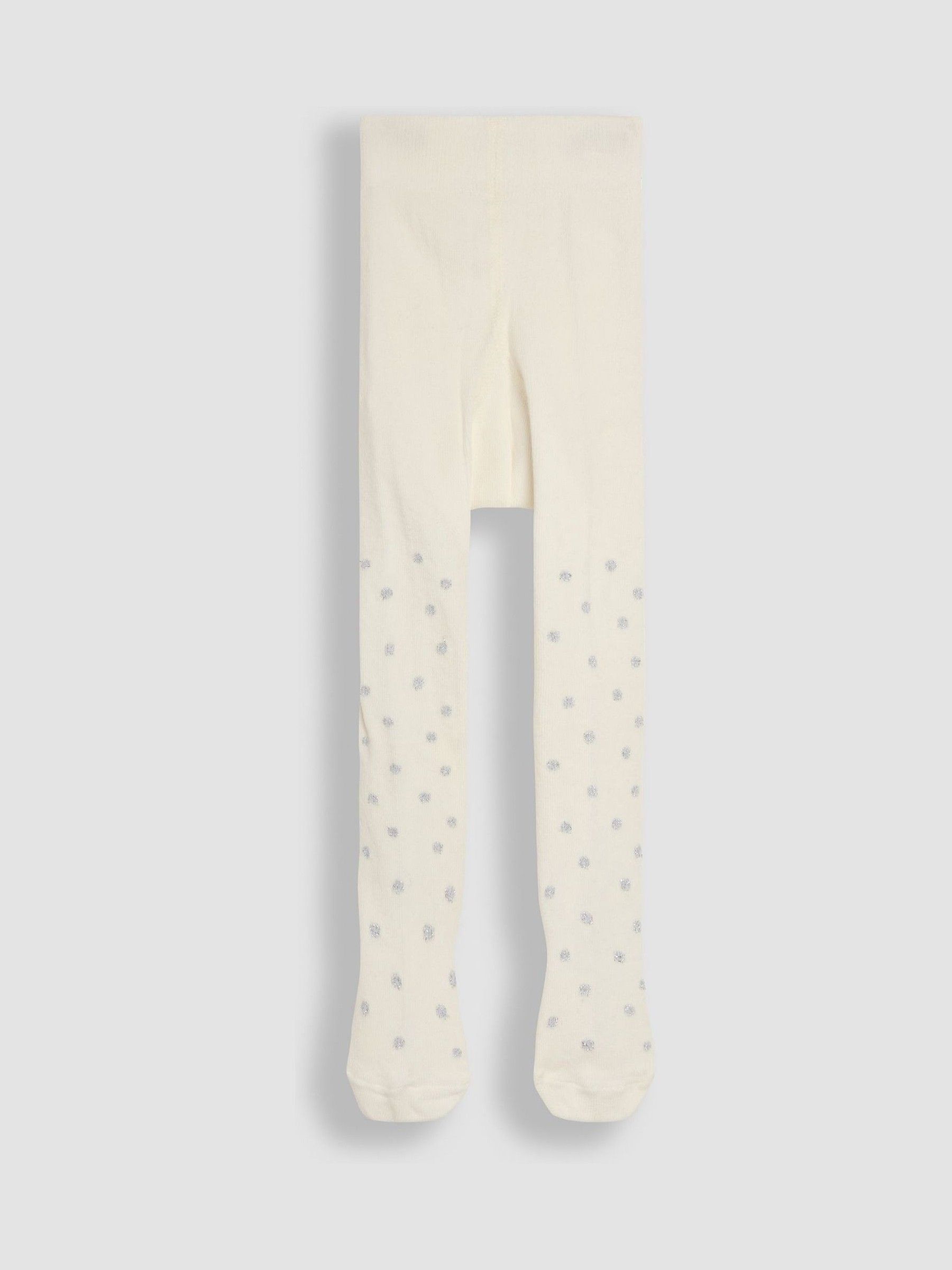 White Cotton Rich Patterned Tights - Image 2 of 3