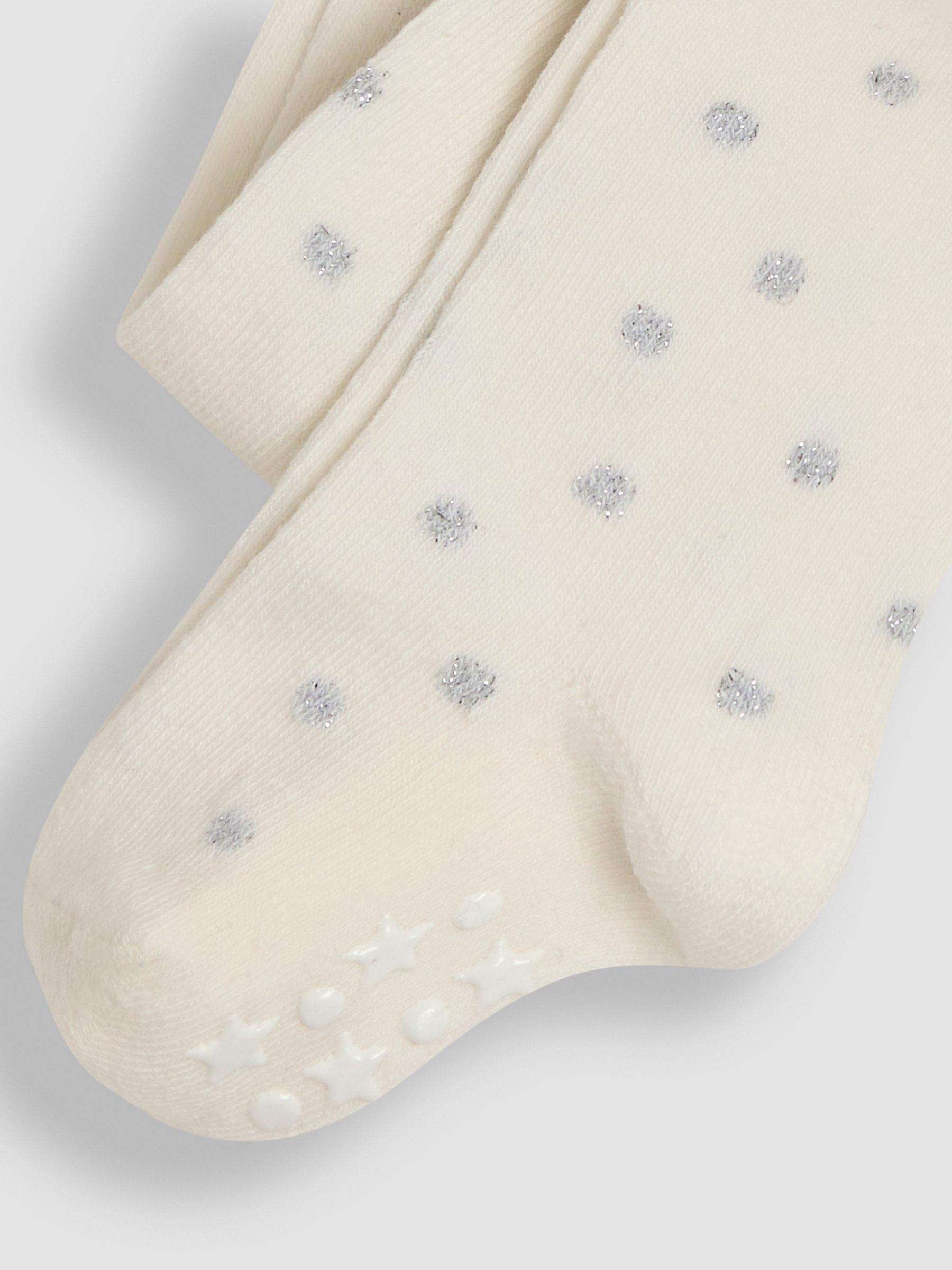 White Cotton Rich Patterned Tights - Image 3 of 3
