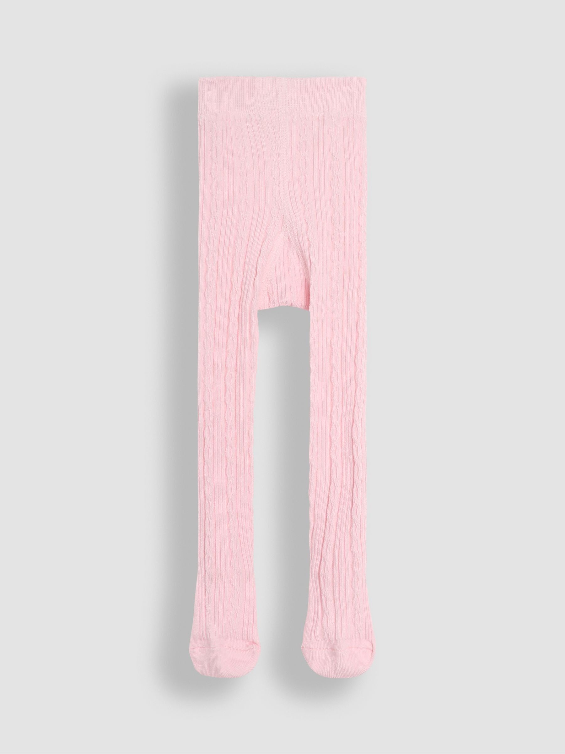 Pale Pink Cable Ribbed Tights - Image 2 of 3