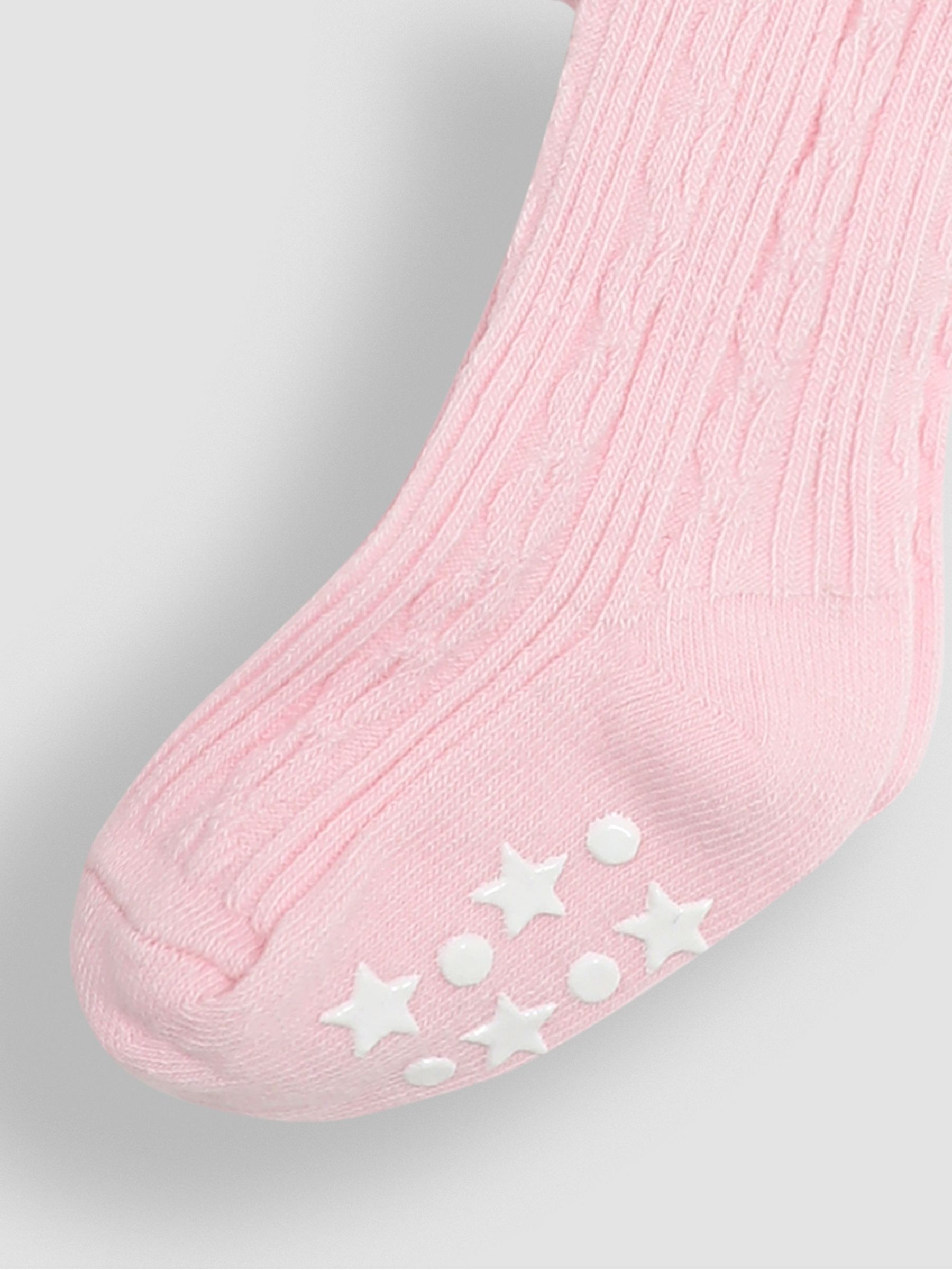 Pale Pink Cable Ribbed Tights - Image 3 of 3