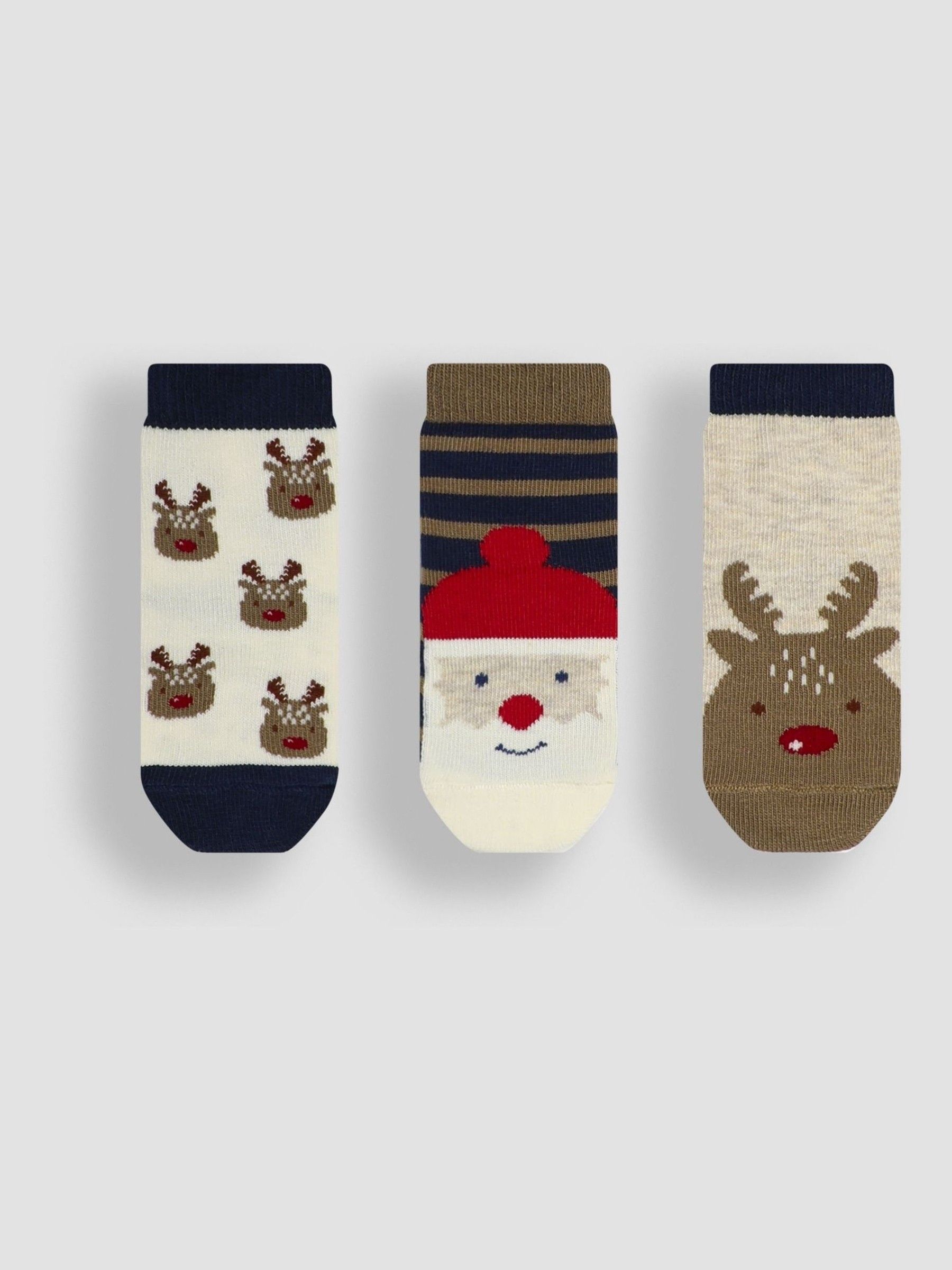 Navy Festive 3-Pack Christmas Socks - Image 1 of 5
