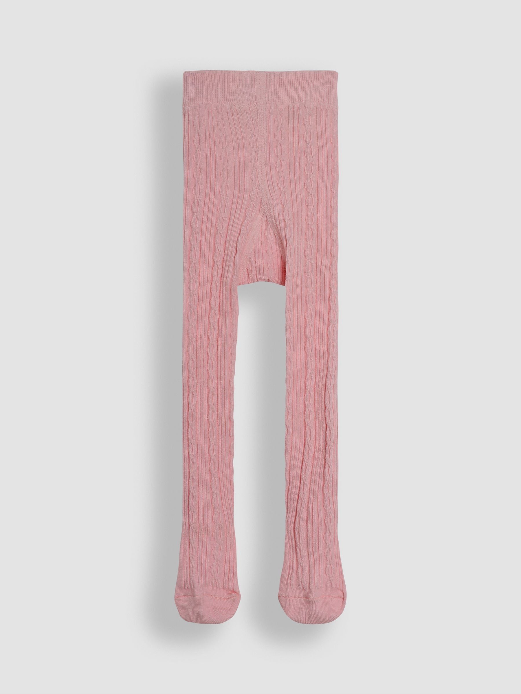 Dusky Pink Cable Ribbed Tights - Image 2 of 3