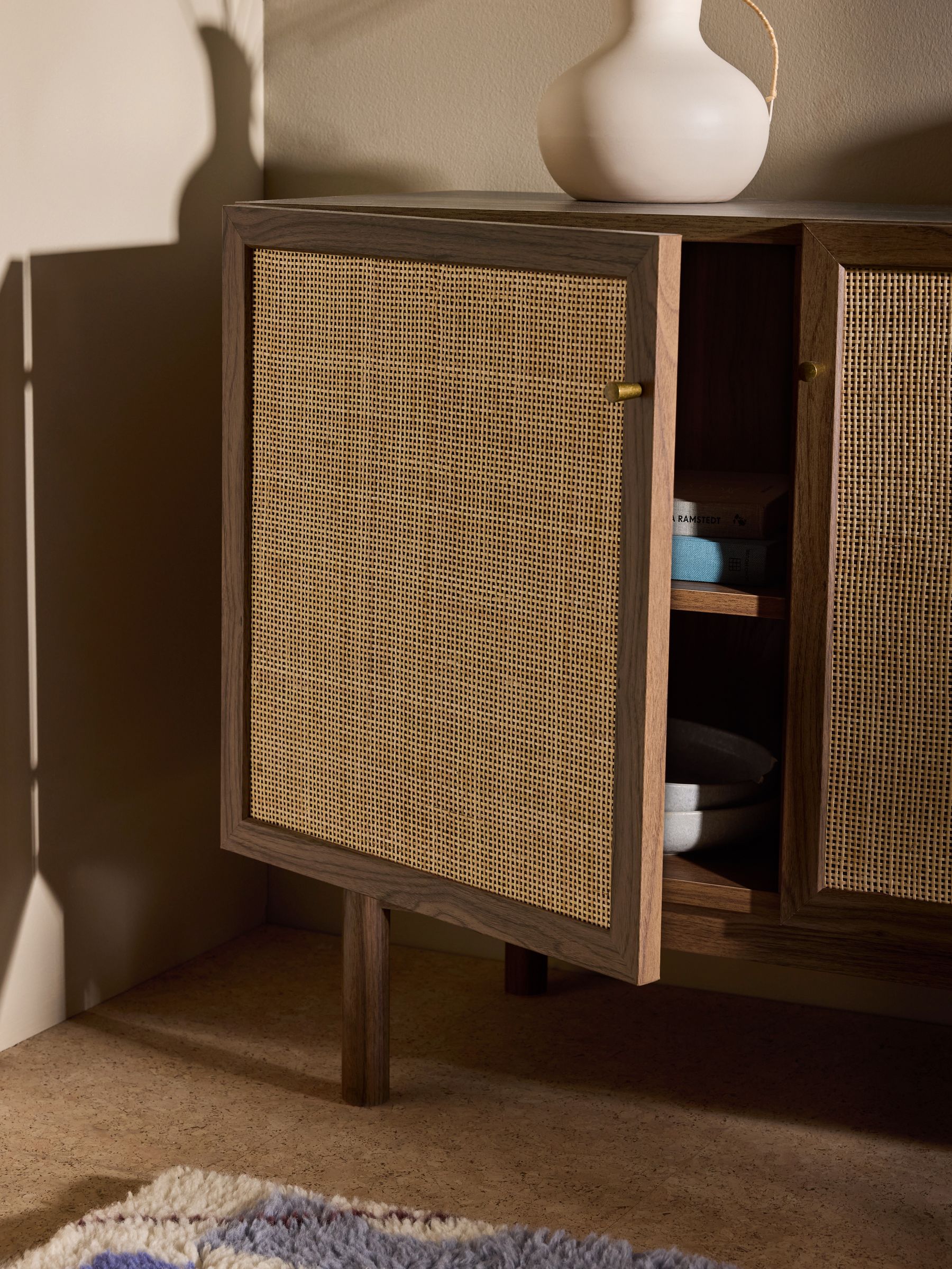 Pavia Rattan Large Sideboard in Dark Oak Effect - Image 2 of 5