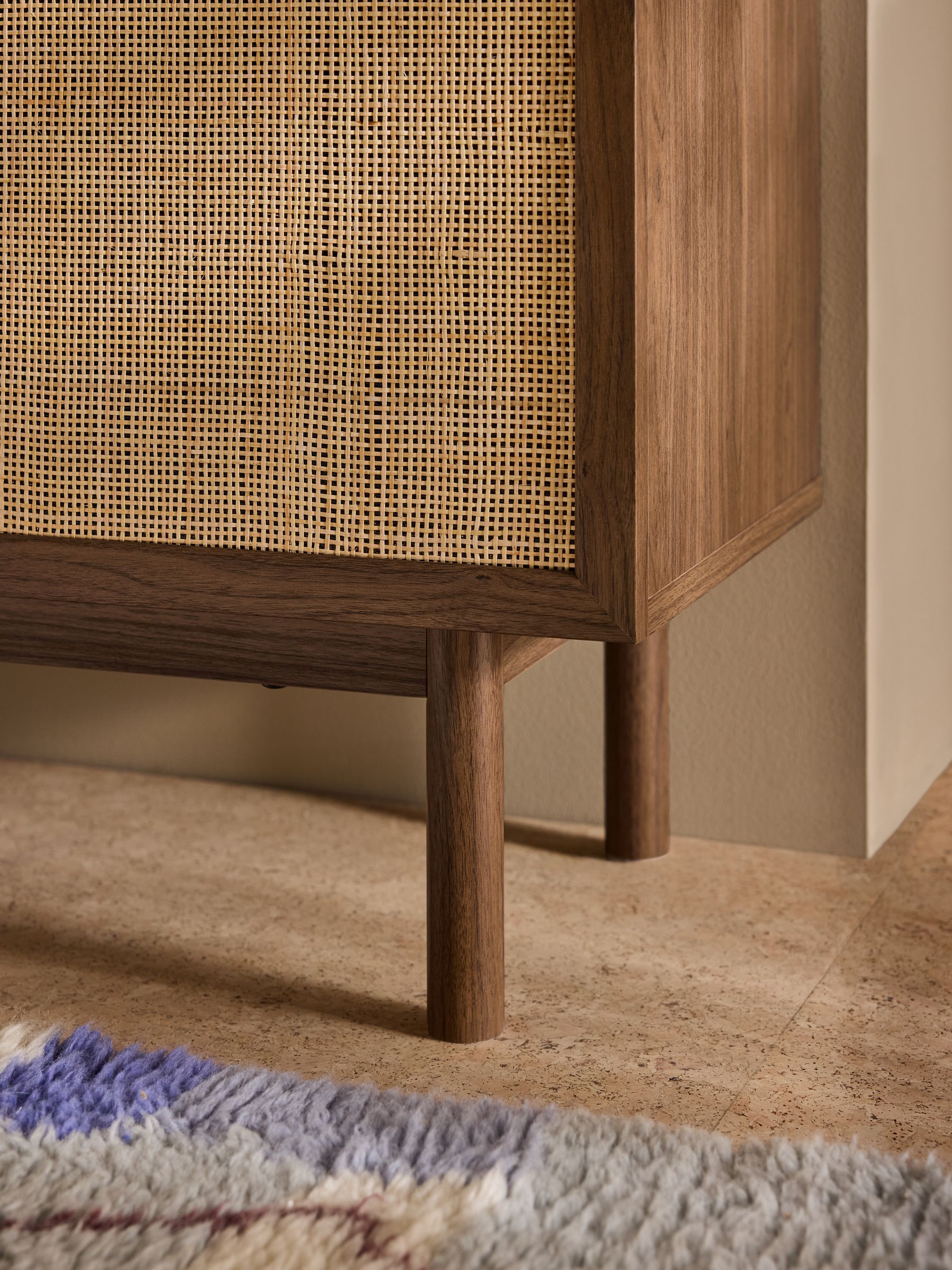Pavia Rattan Large Sideboard in Dark Oak Effect - Image 3 of 5