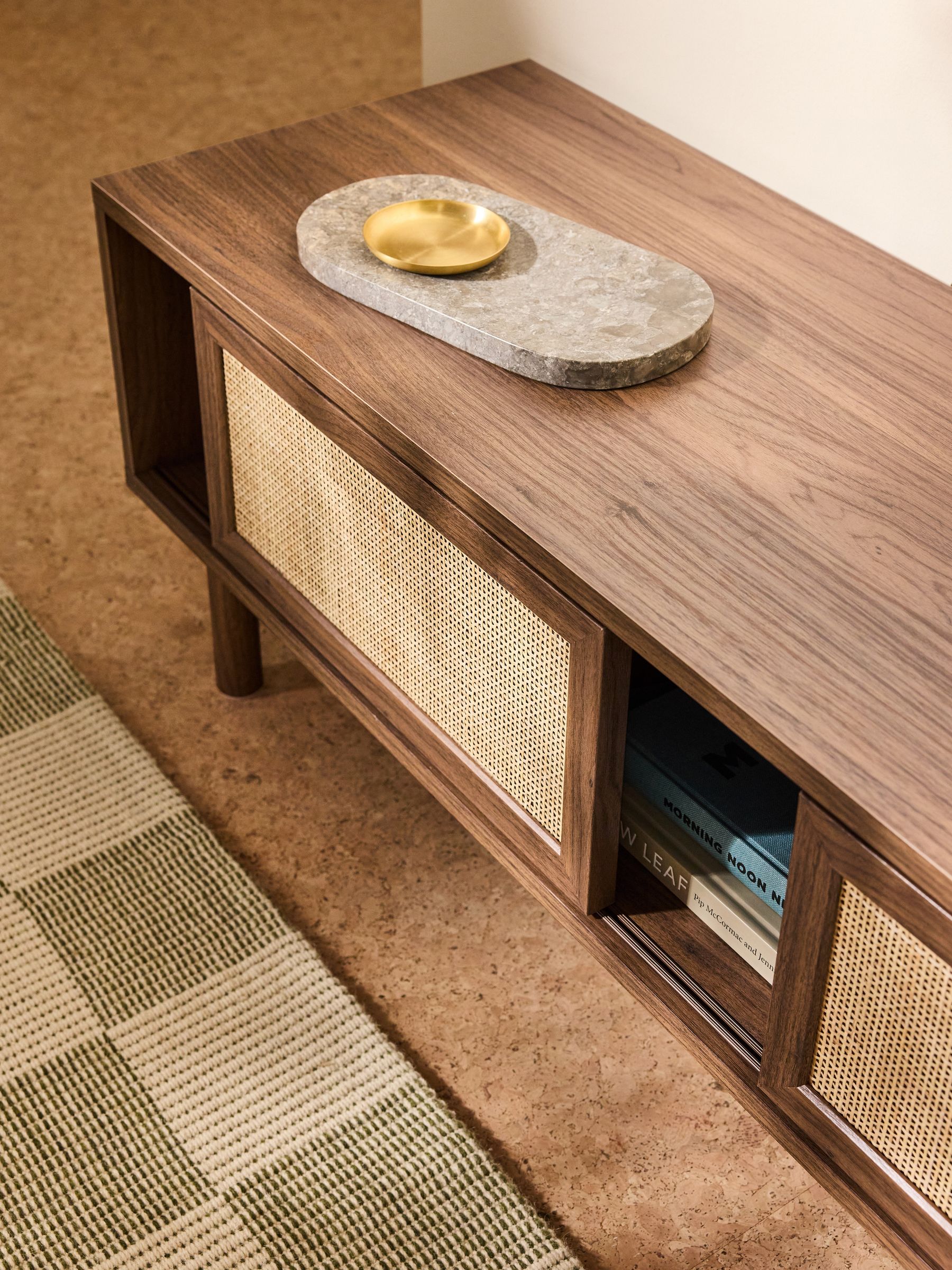 Pavia Rattan Wide Up to 50 Inch TV Unit in Dark Oak Effect 1 - Image 2 of 5