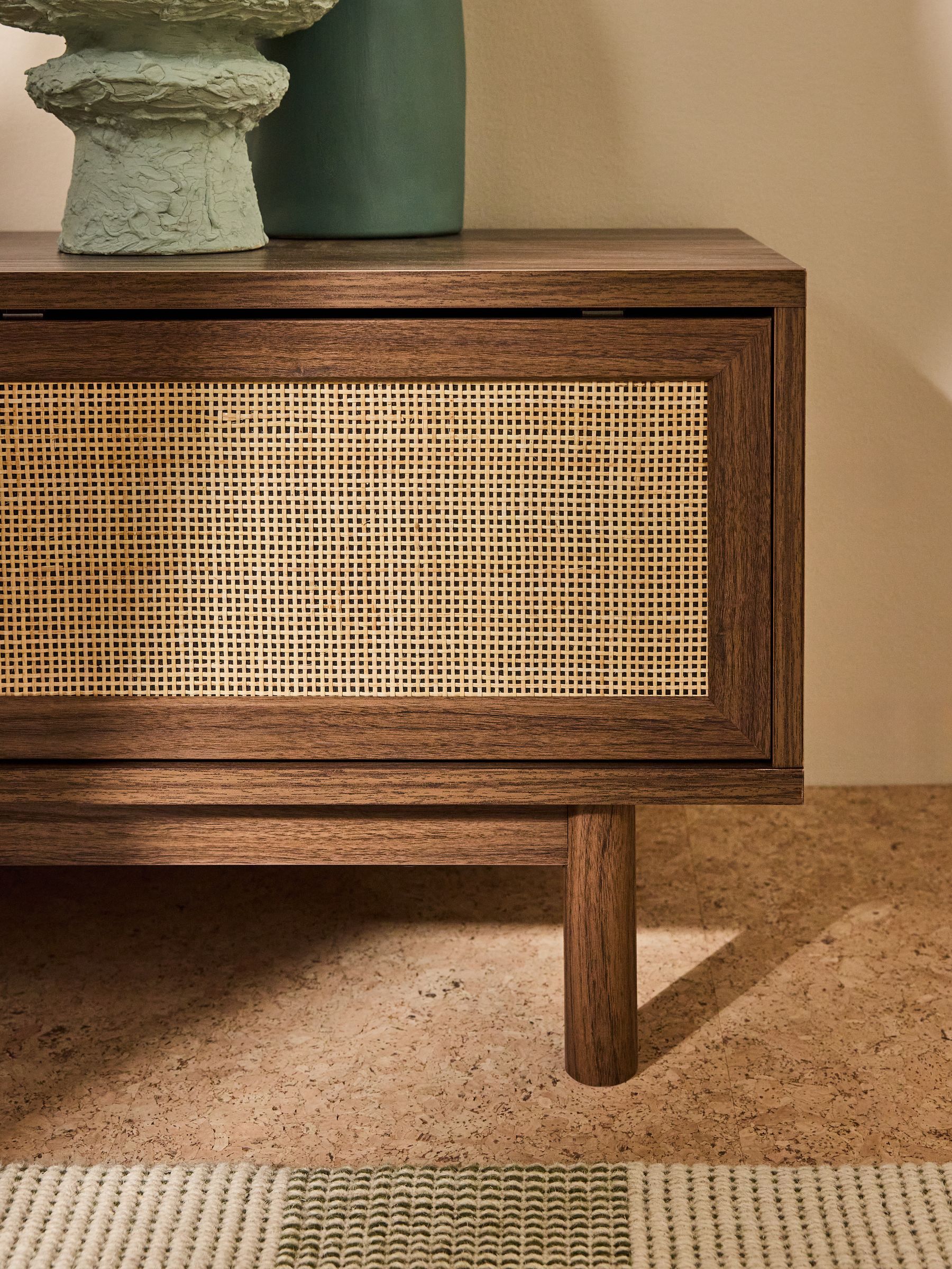 Pavia Rattan Wide Up to 50 Inch TV Unit in Dark Oak Effect 1 - Image 3 of 5