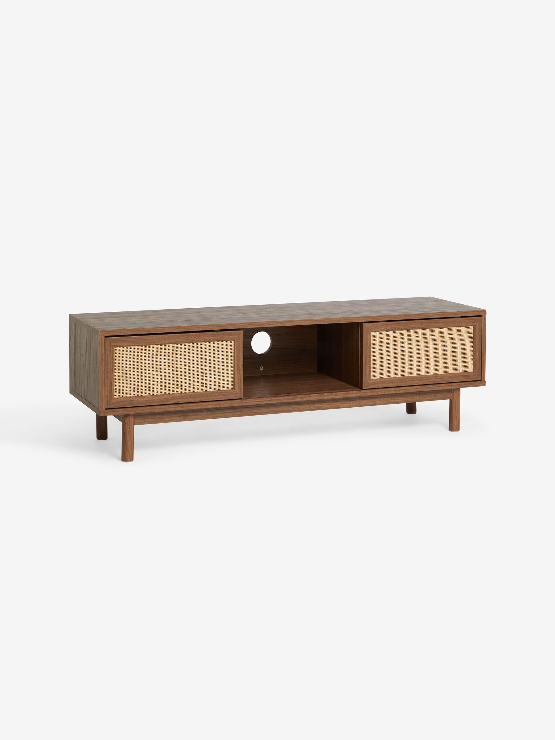 Pavia Rattan Wide Up to 50 Inch TV Unit in Dark Oak Effect 1 - Image 4 of 5