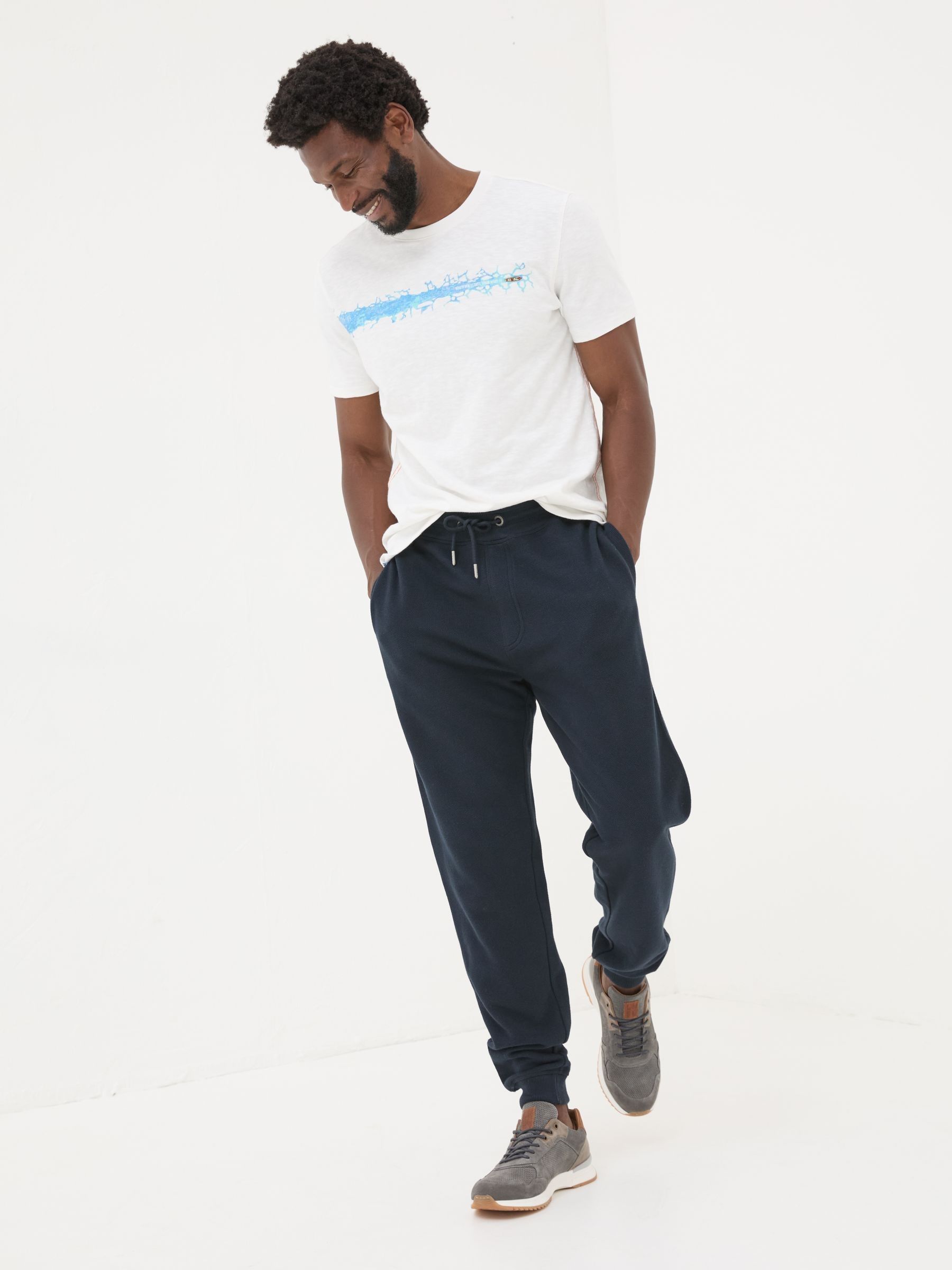 Navy Pique Joggers - Image 3 of 6