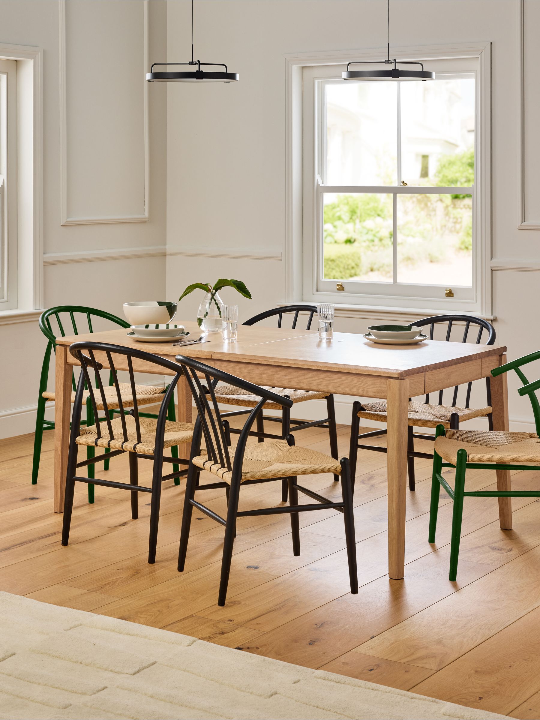 Jasper Conran London Oak Rectangular 6 to 8 Seater Belgrave Walnut Extending Dining Table - Image 1 of 10