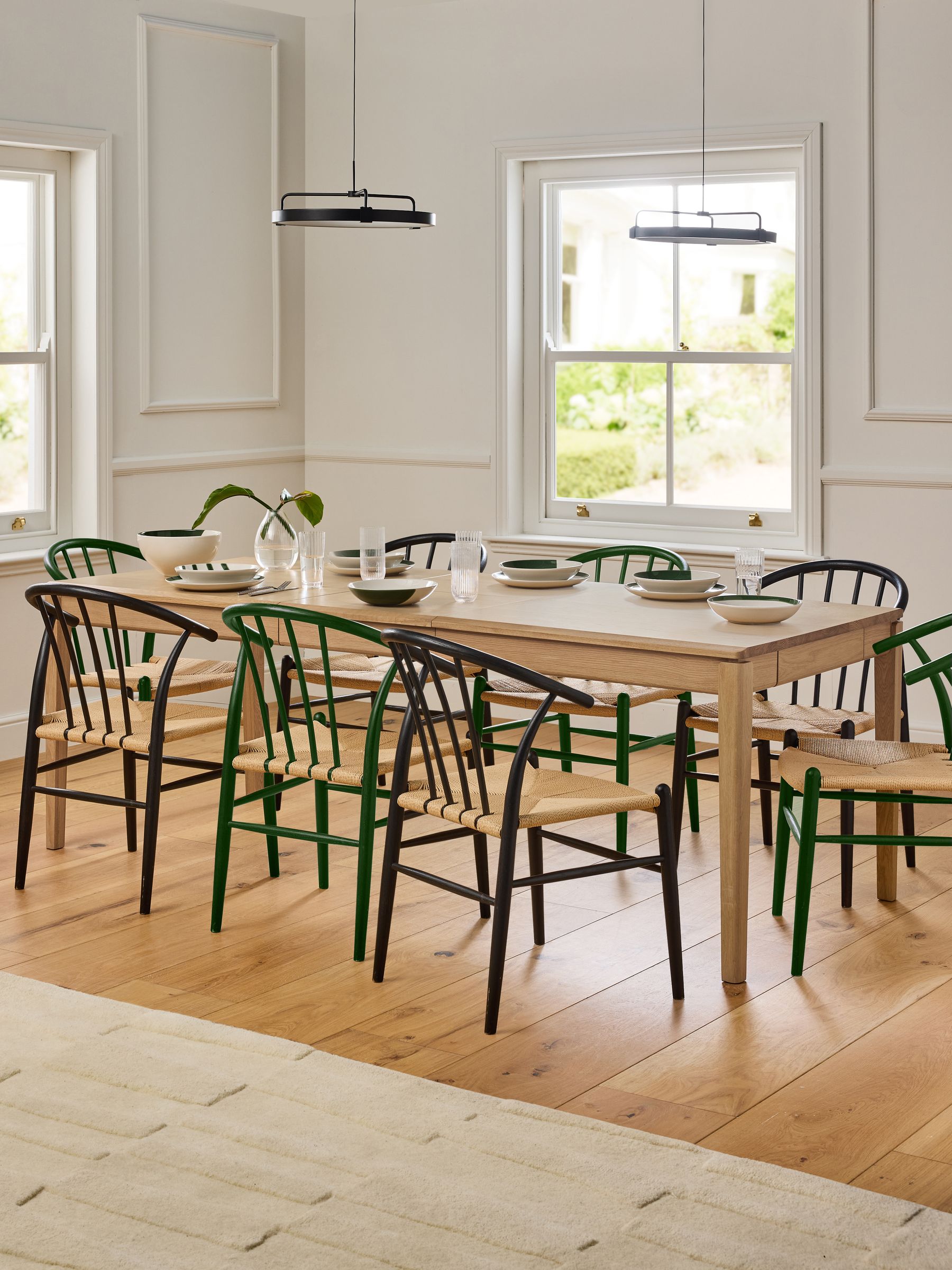 Jasper Conran London Oak Rectangular 6 to 8 Seater Belgrave Walnut Extending Dining Table - Image 2 of 10