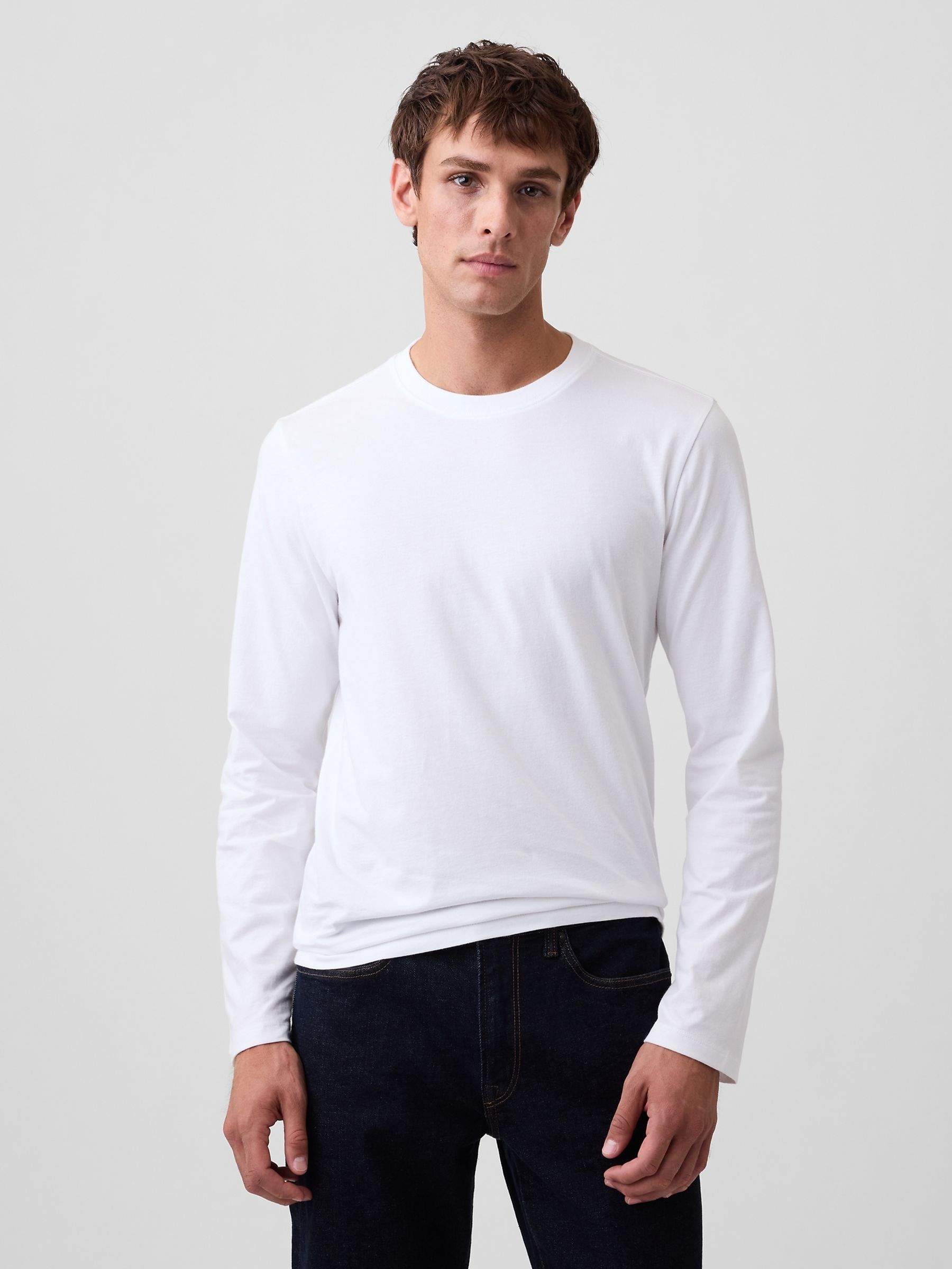 White Everyday Soft Relaxed Stripe Long Sleeve T-Shirt - Image 1 of 5 White Everyday Soft Relaxed Stripe Long Sleeve T-Shirt - Image 1 of 5