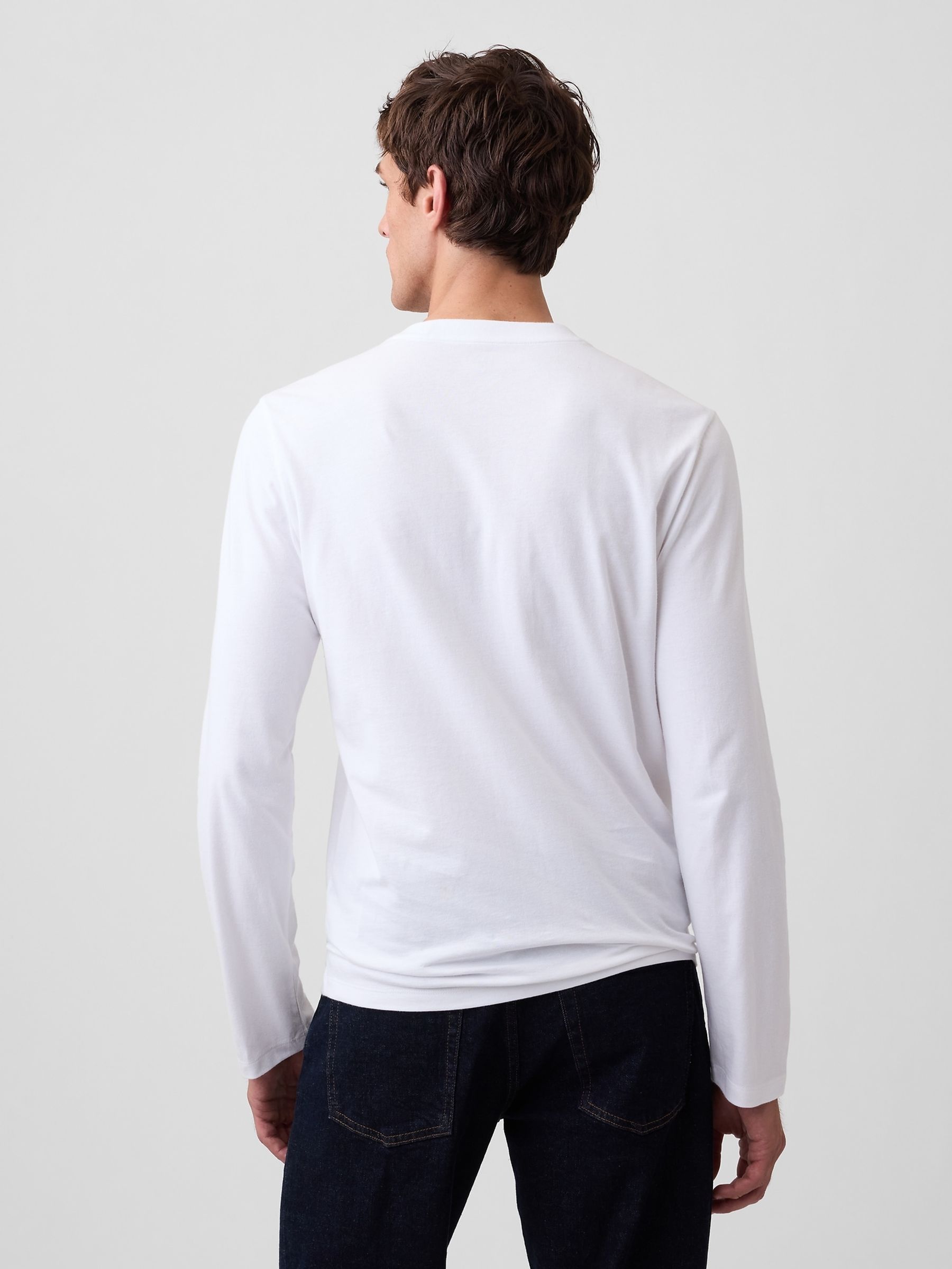 White Everyday Soft Relaxed Stripe Long Sleeve T-Shirt - Image 2 of 5 White Everyday Soft Relaxed Stripe Long Sleeve T-Shirt - Image 2 of 5