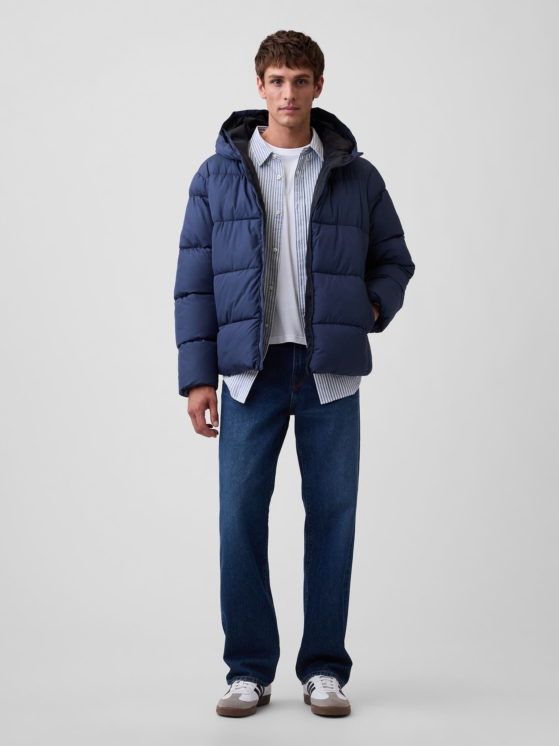 Blue Relaxed Puffer Jacket - Image 3 of 4