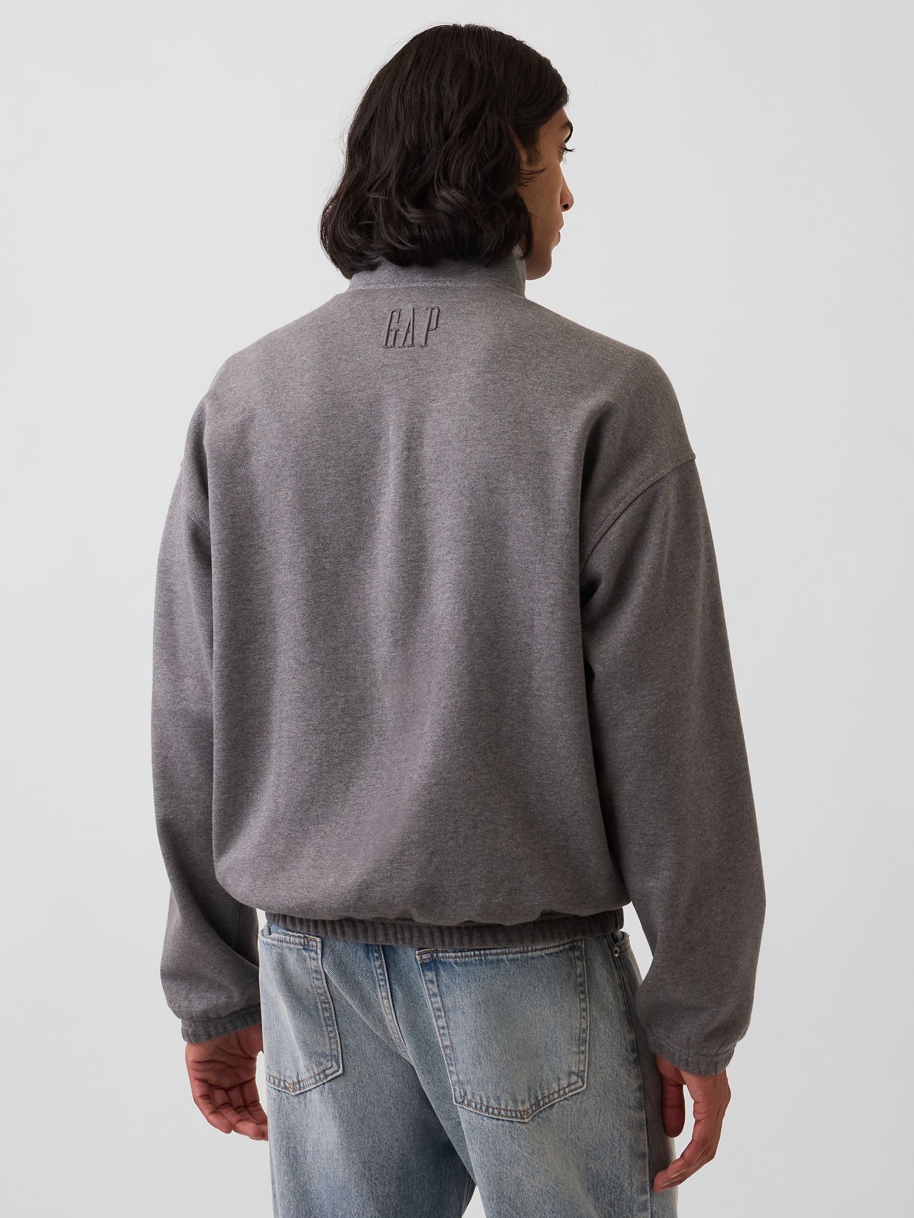 Grey Heavyweight Oversized Zip-Up Jacket - Image 2 of 4