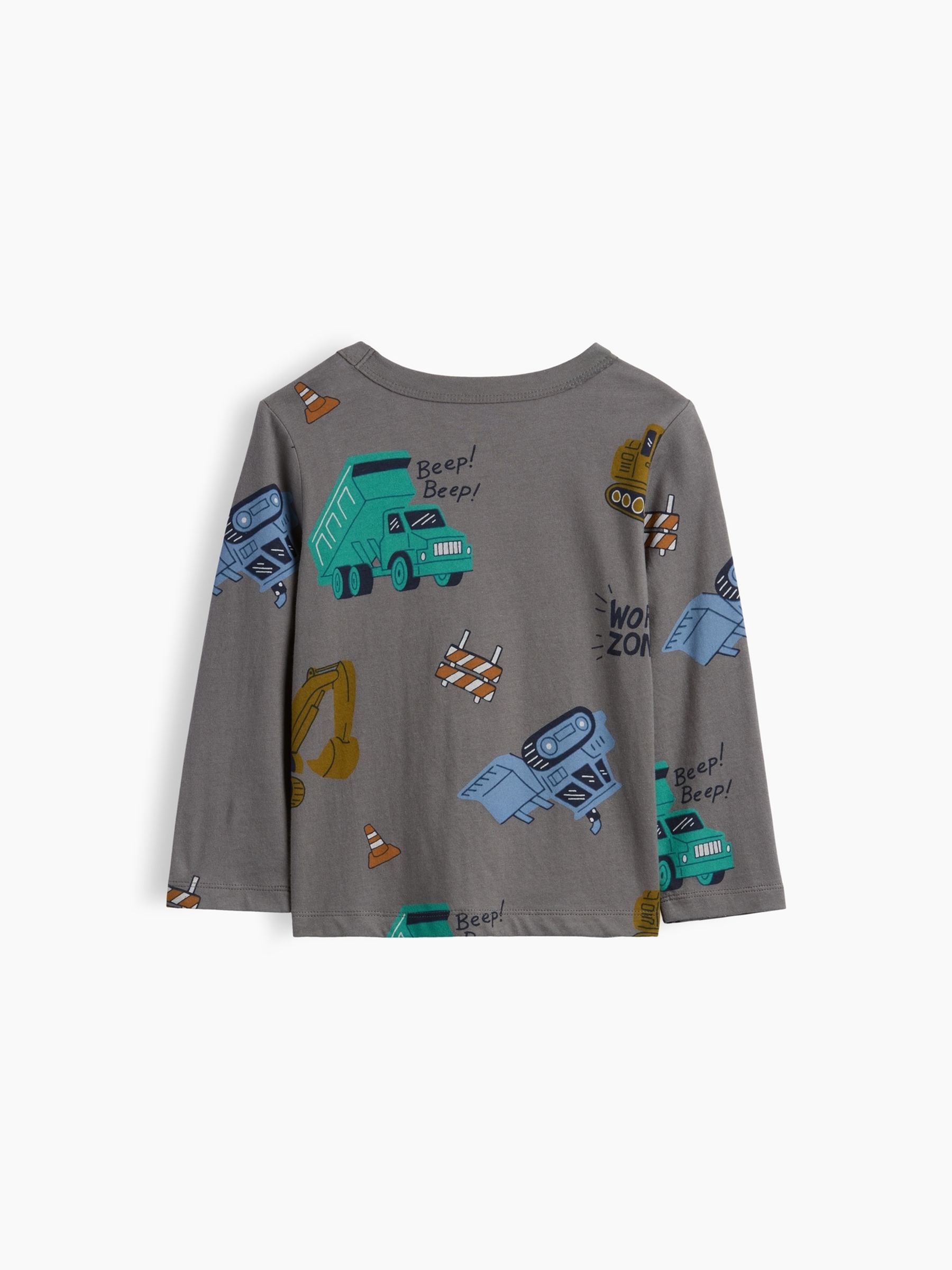Grey Print Pocket Long Sleeve T-Shirt - Image 2 of 2