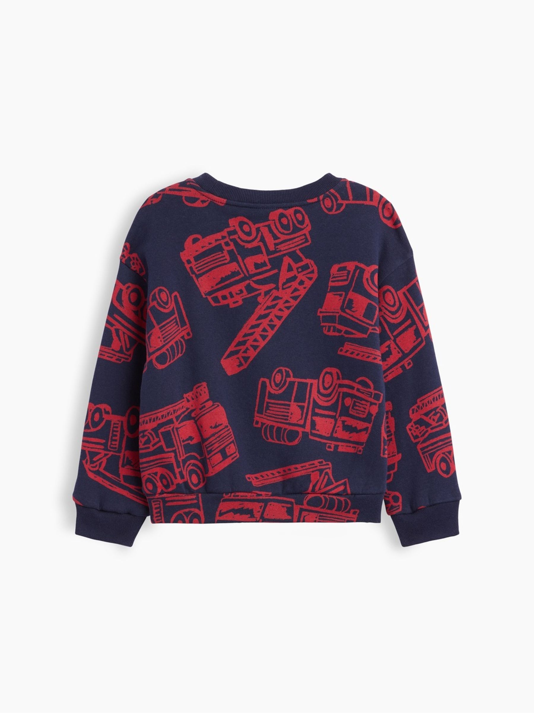 Navy Firetruck Relaxed Graphic Crew Neck Sweatshirt - Image 2 of 2