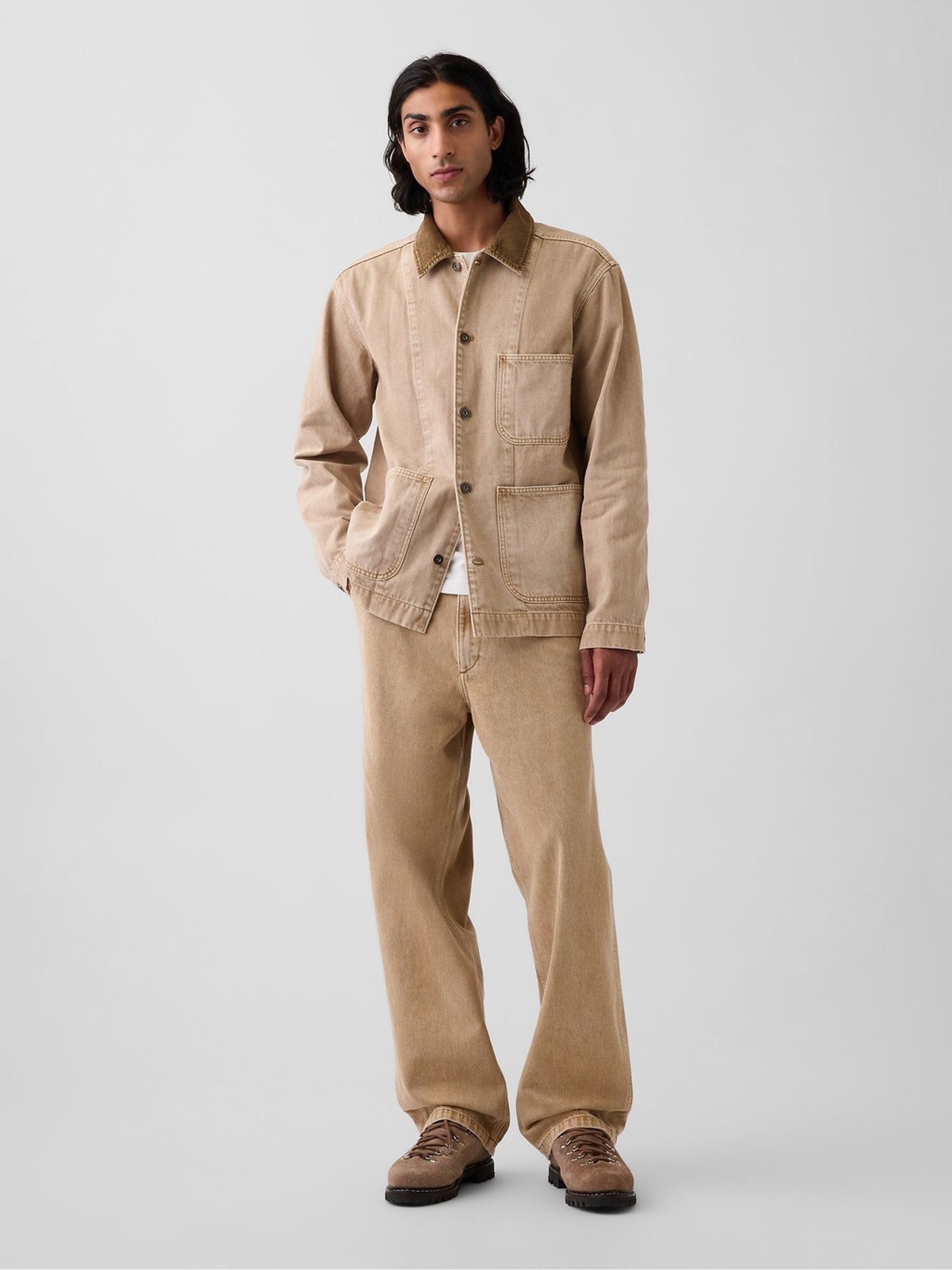 Acid Brown Denim Barn Jacket - Image 3 of 5