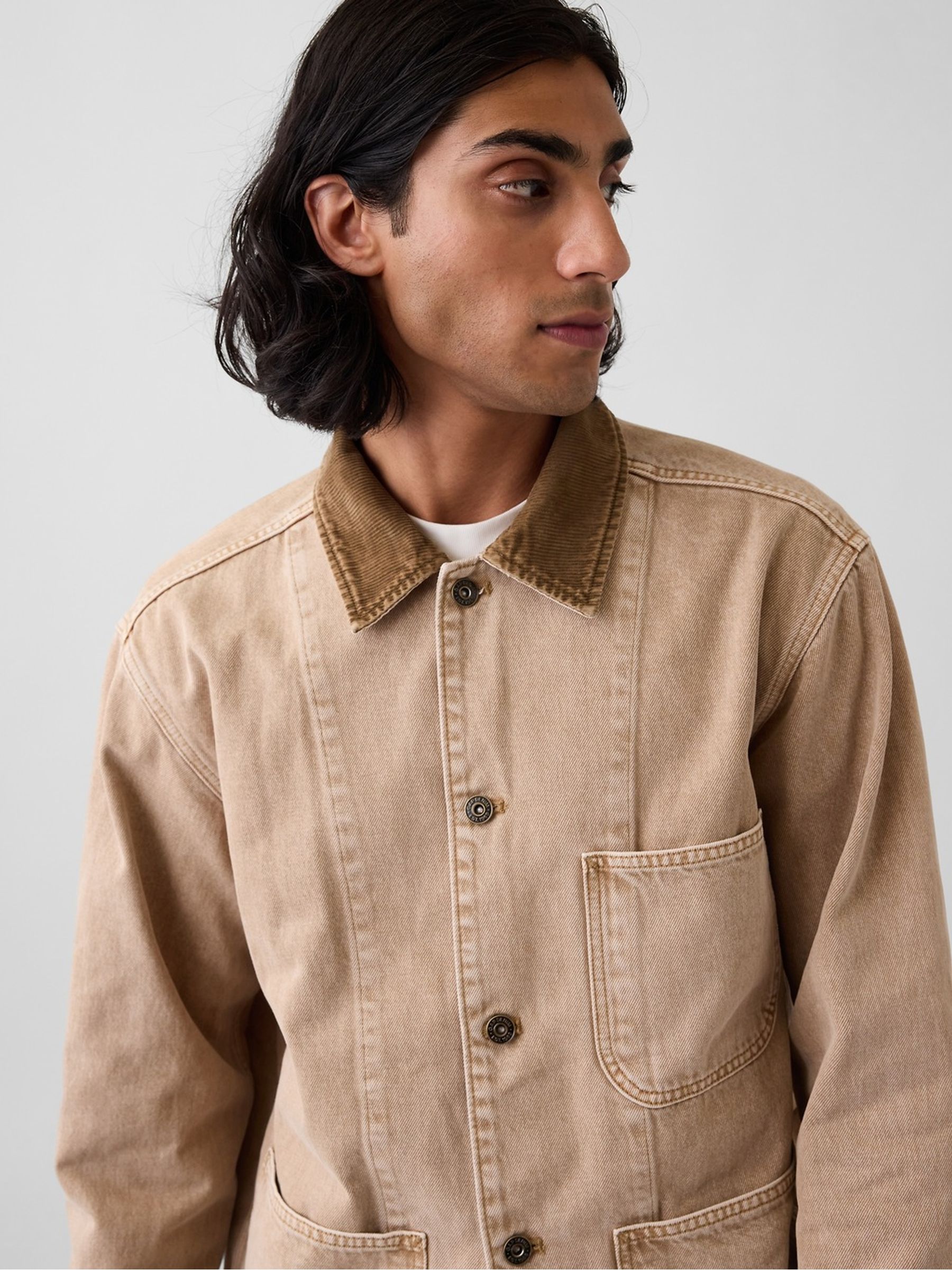 Acid Brown Denim Barn Jacket - Image 4 of 5