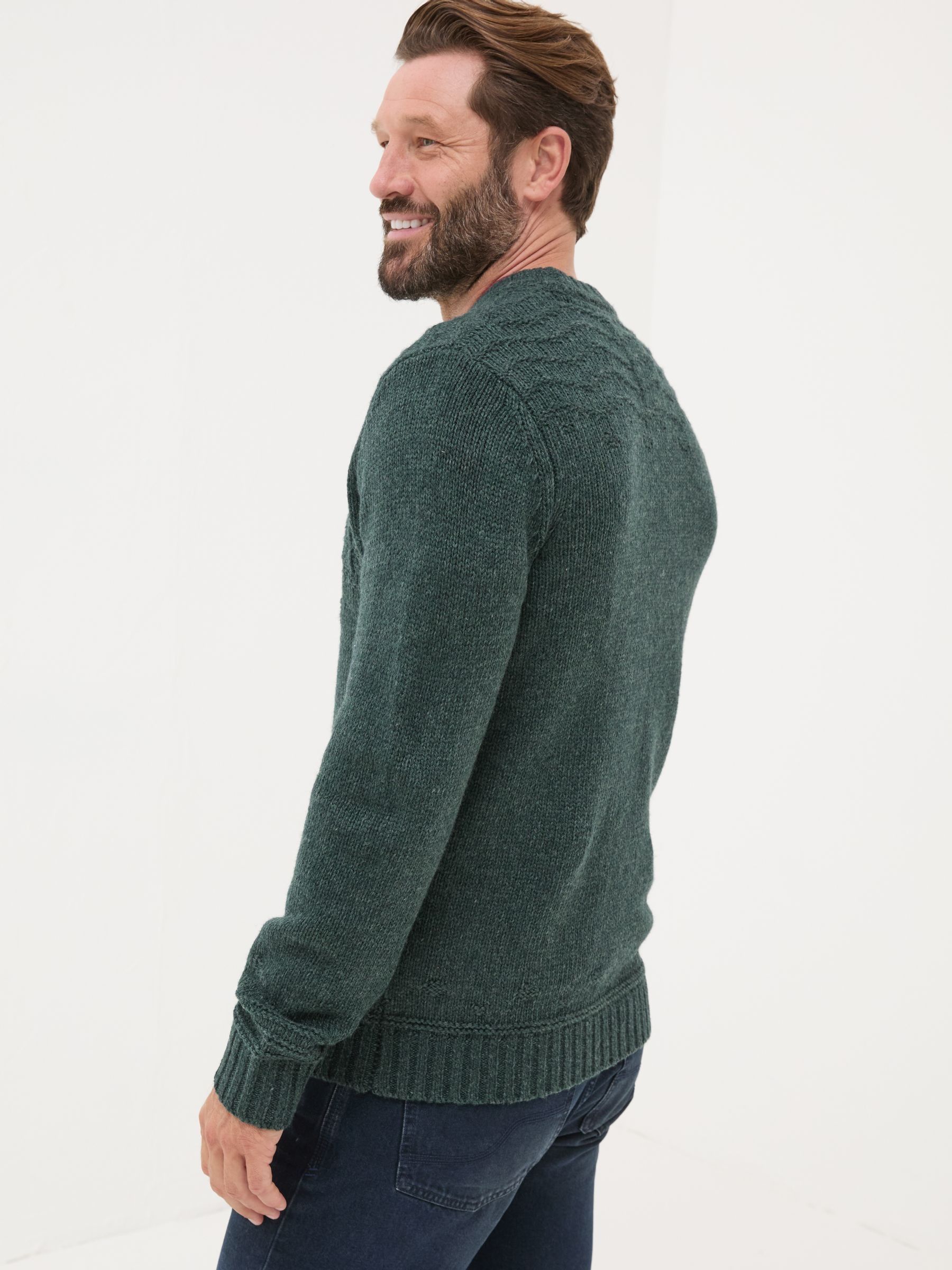 Dark Teal Snowflake Knitted Jumper - Image 2 of 5