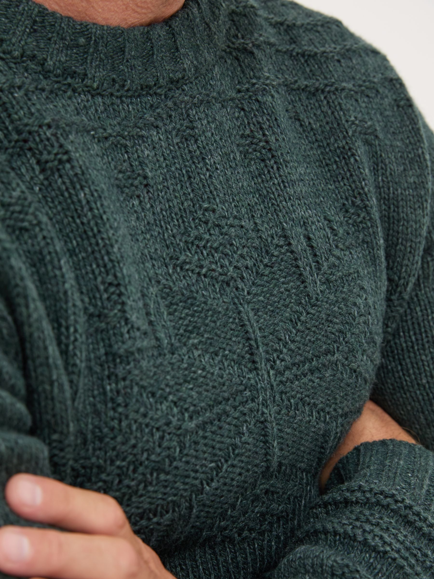 Dark Teal Snowflake Knitted Jumper - Image 4 of 5
