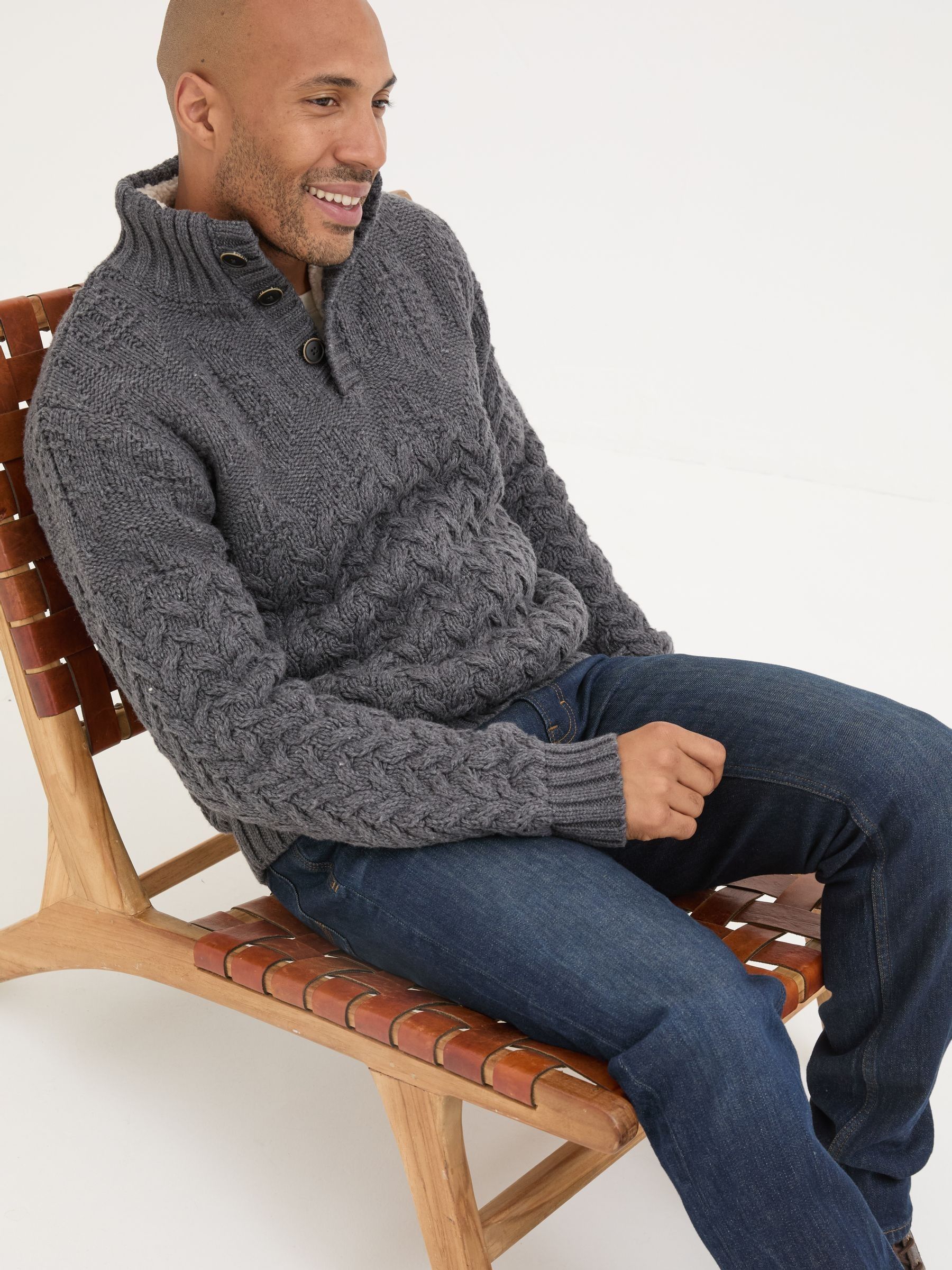 Charcoal Grey Hadlow Half Neck Jumper - Image 3 of 5