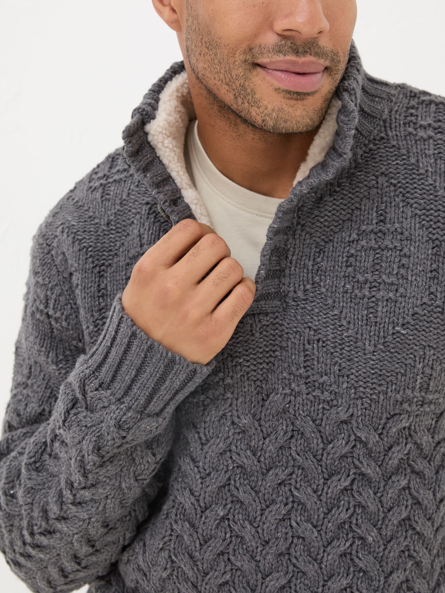 Charcoal Grey Hadlow Half Neck Jumper - Image 4 of 5