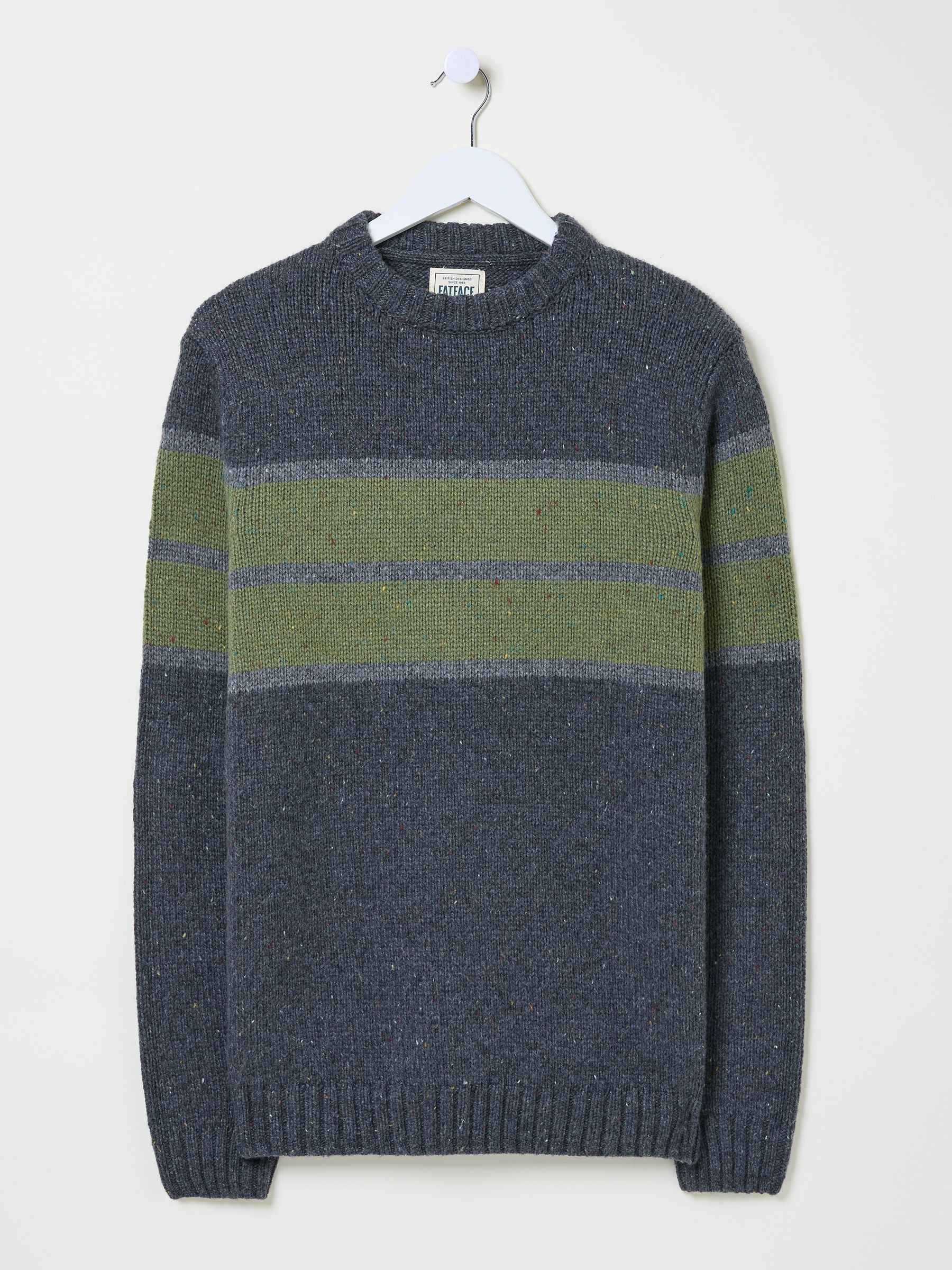Charcoal Grey Funtley Stripe Crew Neck Jumper - Image 5 of 5