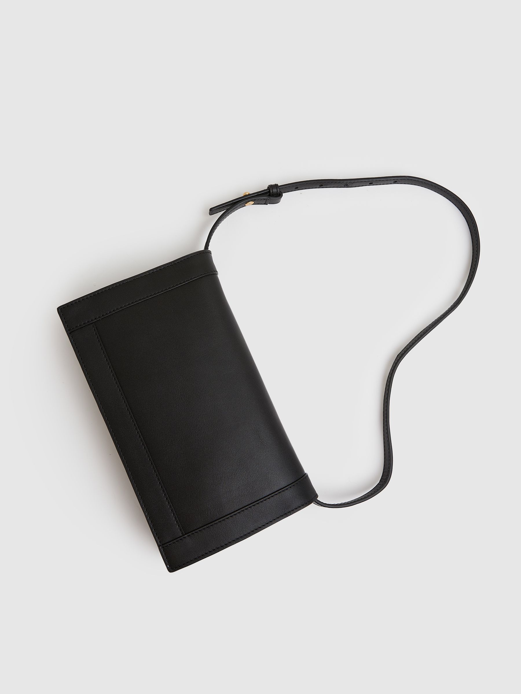 Leather Suede Shoulder Bag in Black - Image 3 of 4