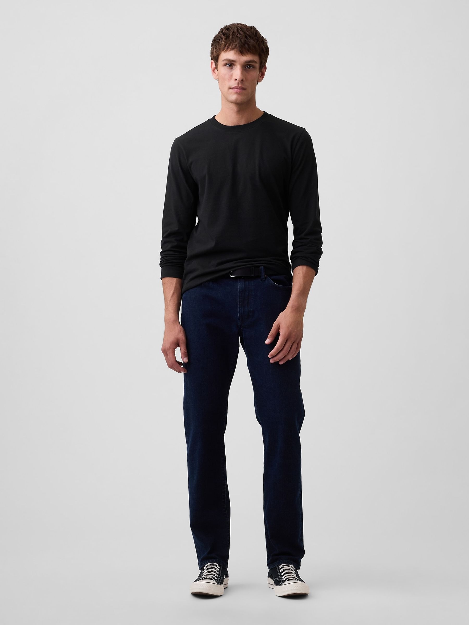 Black Everyday Soft Relaxed Stripe Long Sleeve T-Shirt - Image 3 of 5