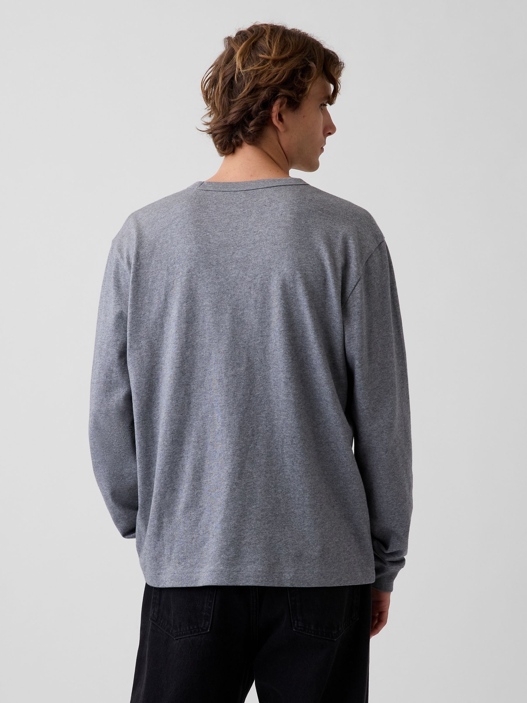 Grey Heavyweight Relaxed Long Sleeve T-Shirt - Image 2 of 4