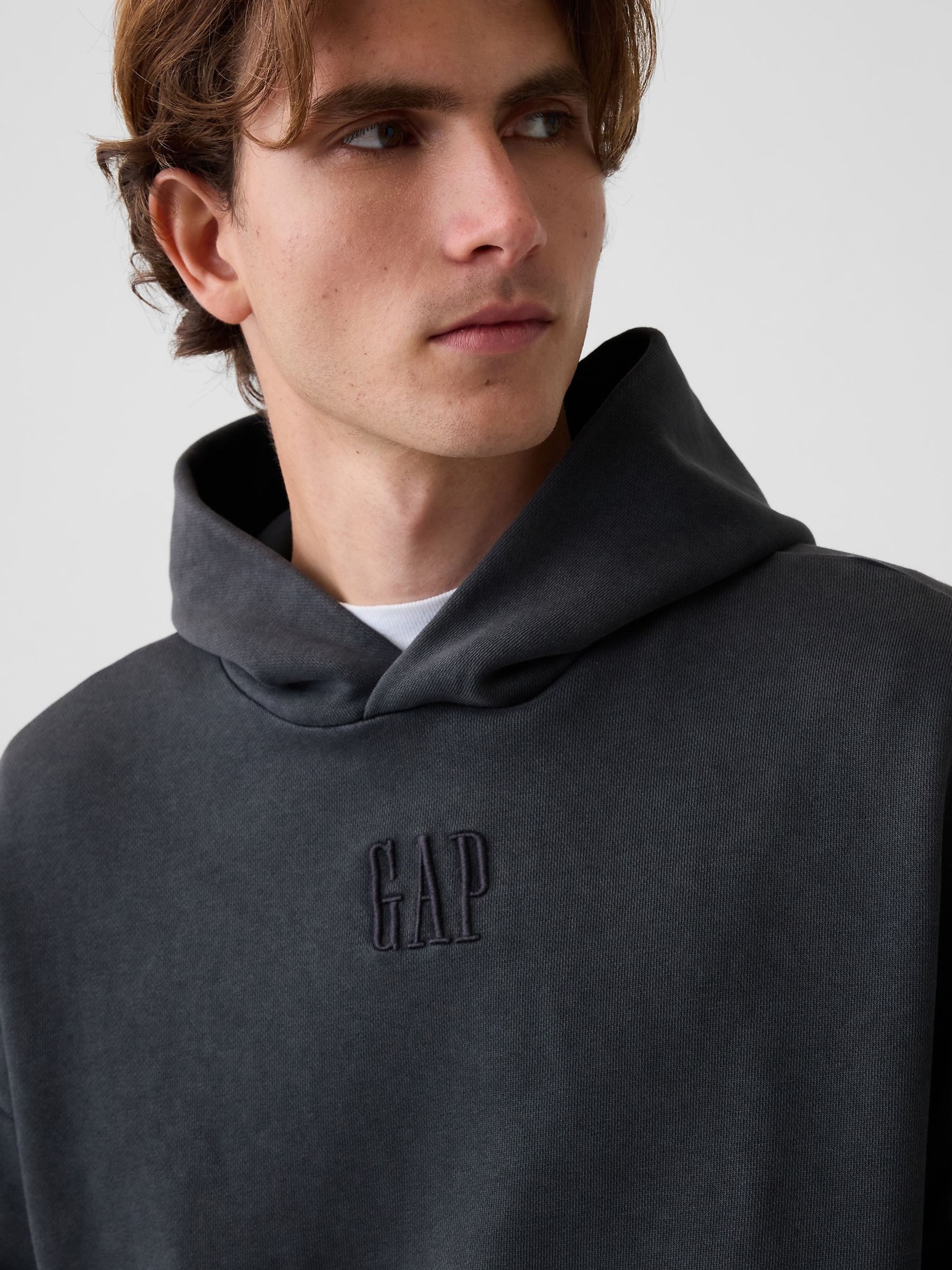 Black Heavyweight Oversized Logo Hoodie - Image 4 of 4