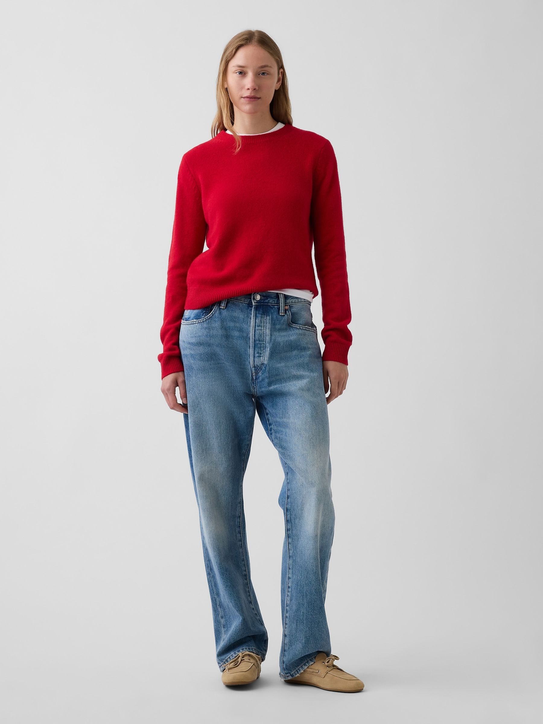 Red CashSoft Crew Jumper - Image 3 of 4