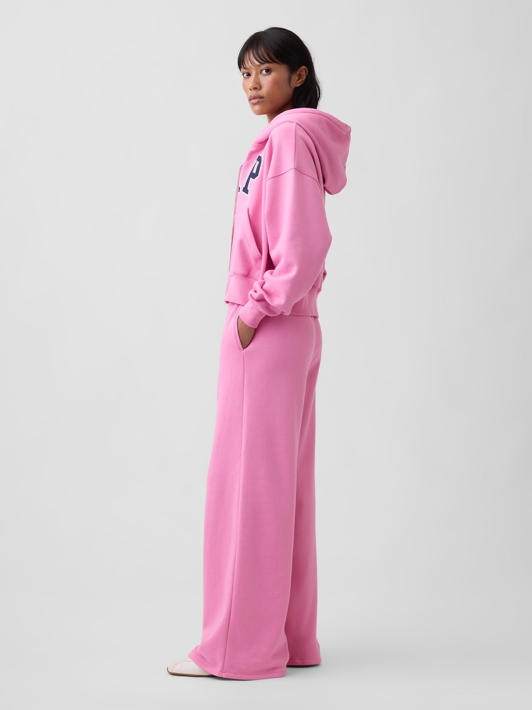 Pink Vintage Soft Baggy Wide-Leg Joggers - Image 3 of 4