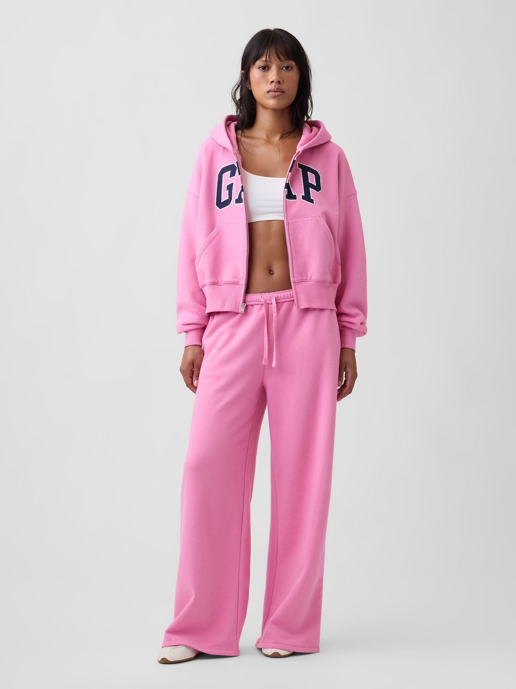 Pink Vintage Soft Baggy Wide-Leg Joggers - Image 4 of 4