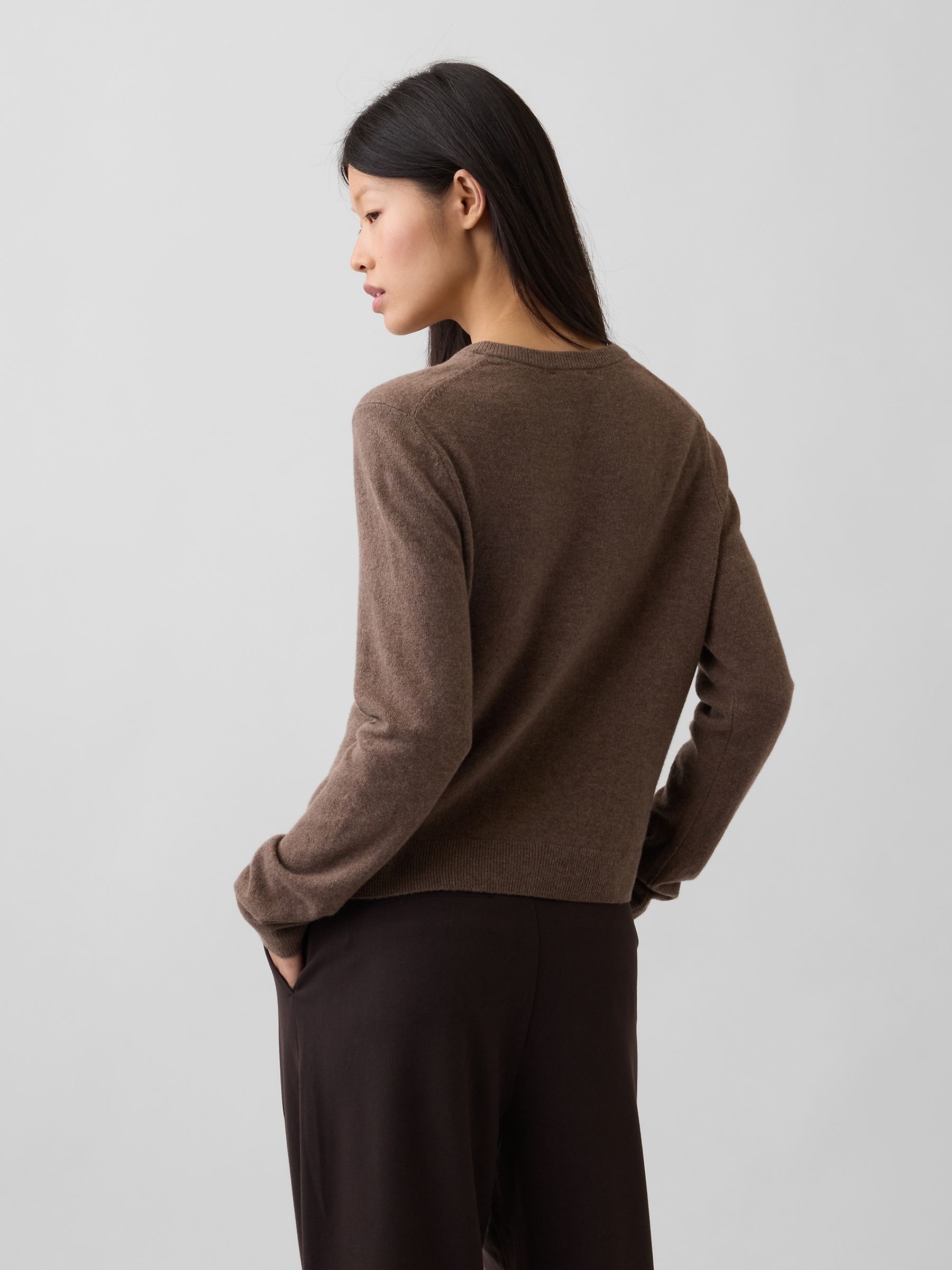 Cool Brown CashSoft Crop Cardigan - Image 2 of 4