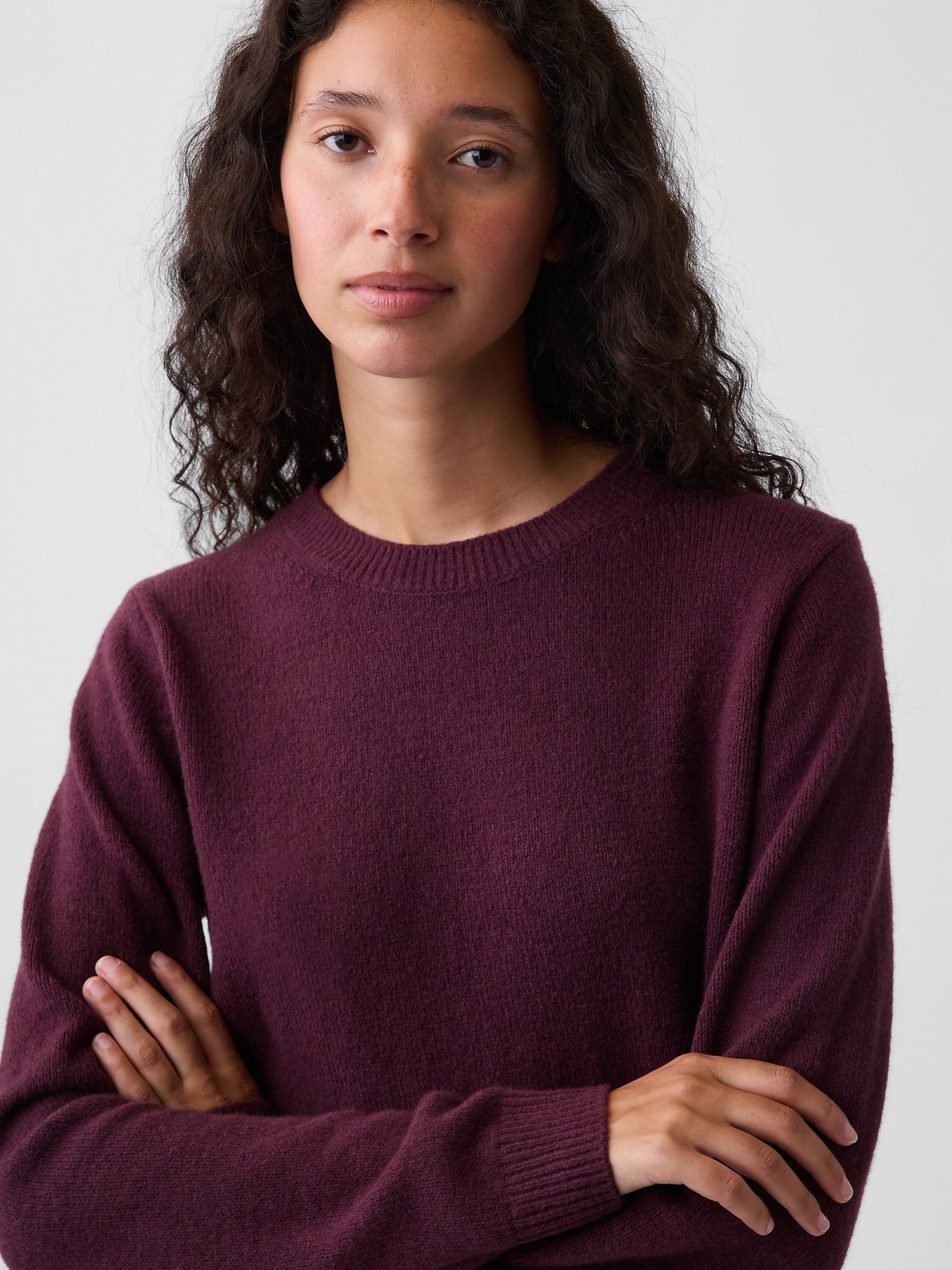 Burgundy Red CashSoft Crew Jumper - Image 4 of 4 Burgundy Red CashSoft Crew Jumper - Image 4 of 4
